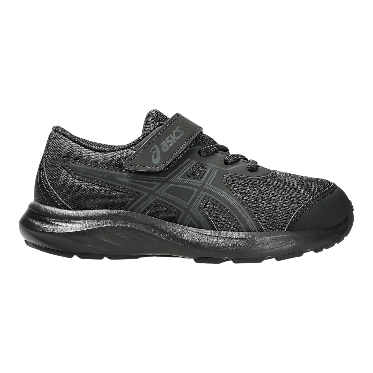 ASICS Contend 9 PS Little Kids' (PS) Sneakers — Black/Graphite Grey Mesh Low-Top