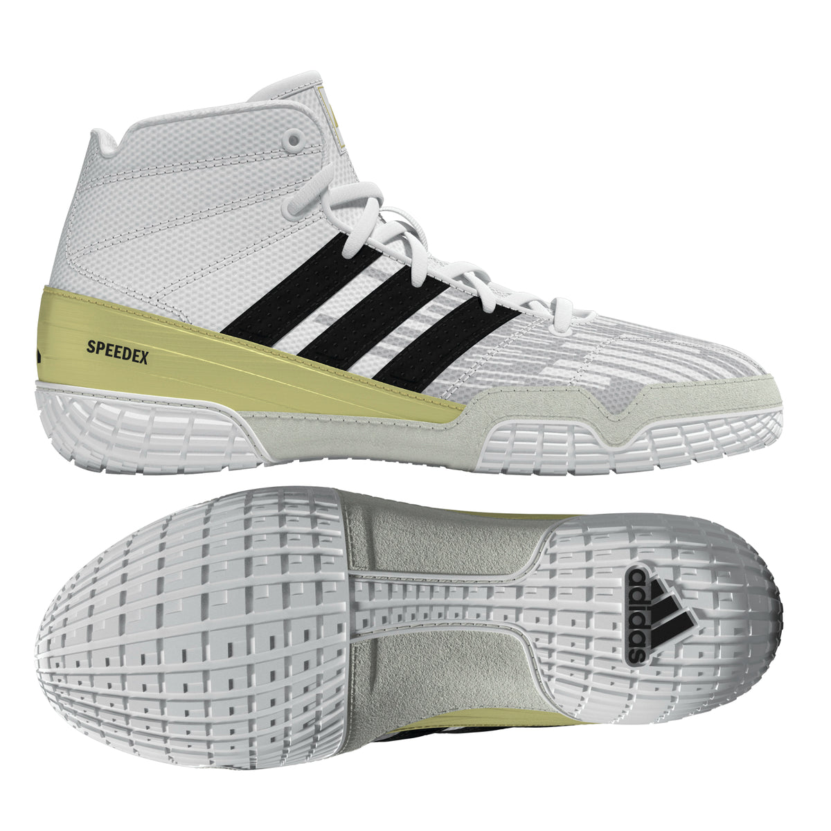 Adidas Speedex Youth White/Black/Gold Wrestling Shoes