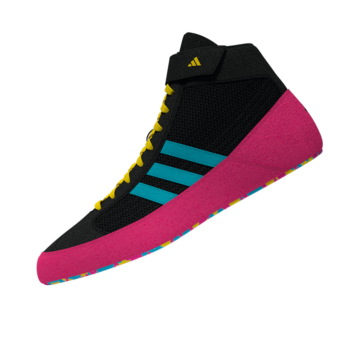 Adidas HVC 2 Black Cyan Pink Wrestling Shoes