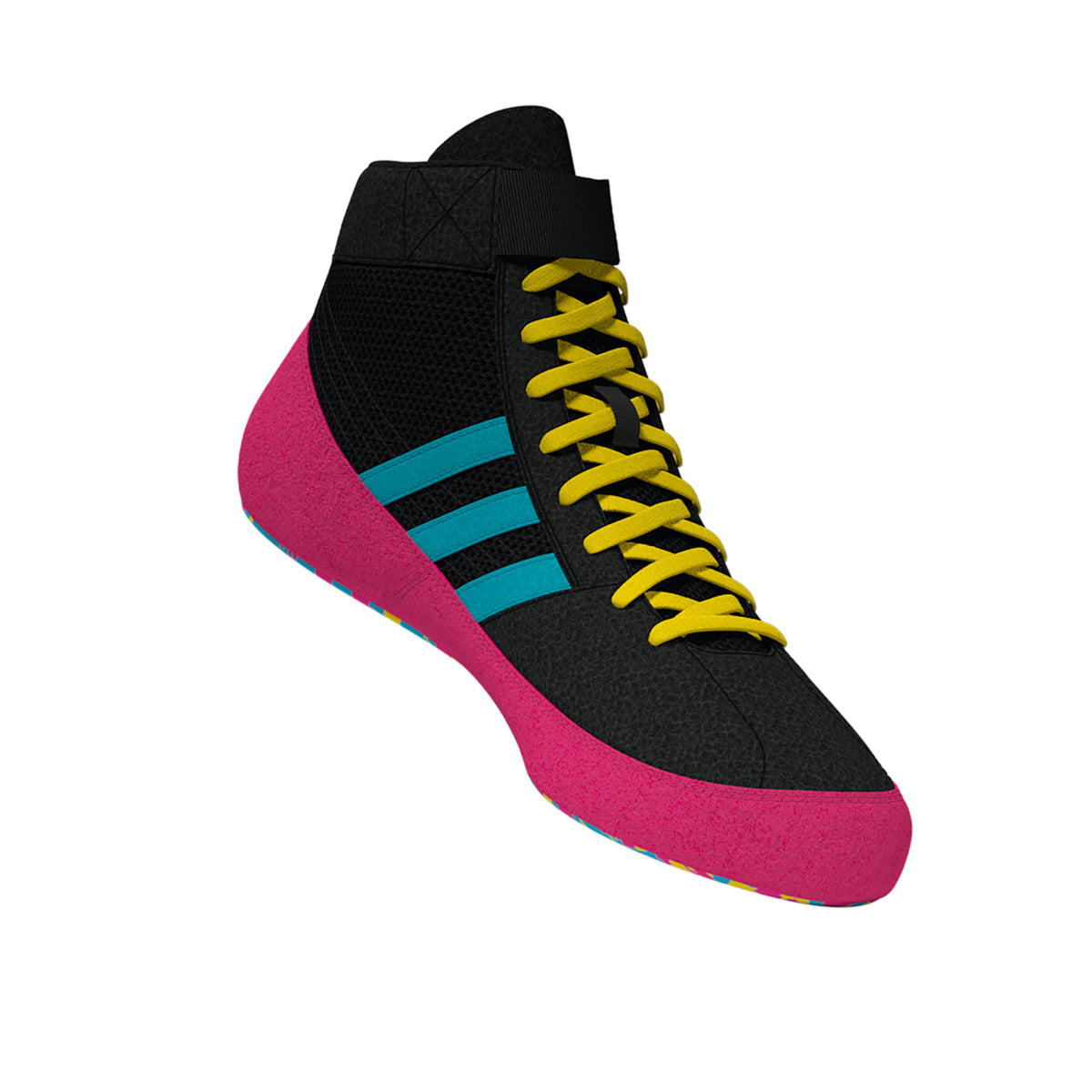 Adidas HVC 2 Black Cyan Pink Wrestling Shoes