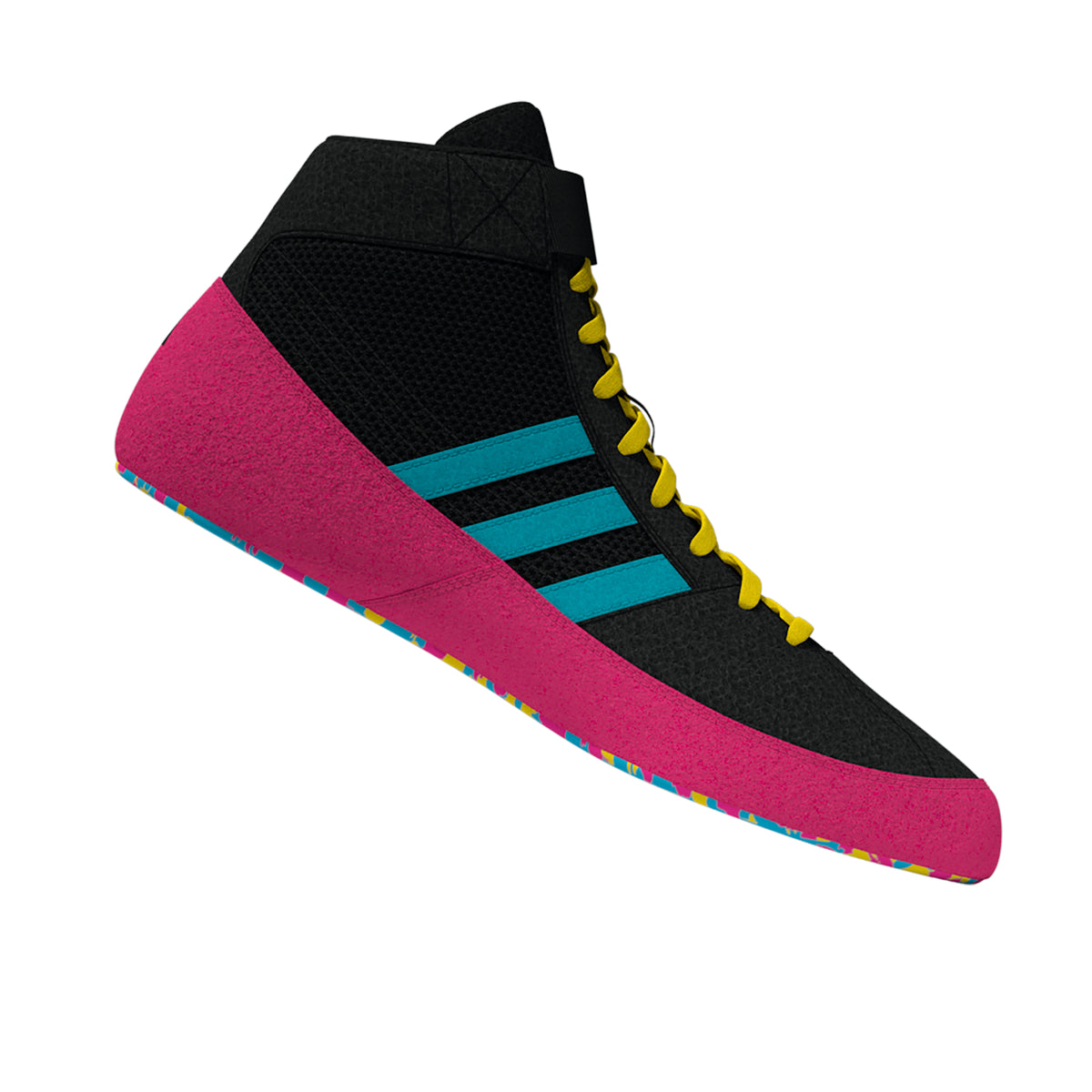 Adidas HVC 2 Black Cyan Pink Wrestling Shoes