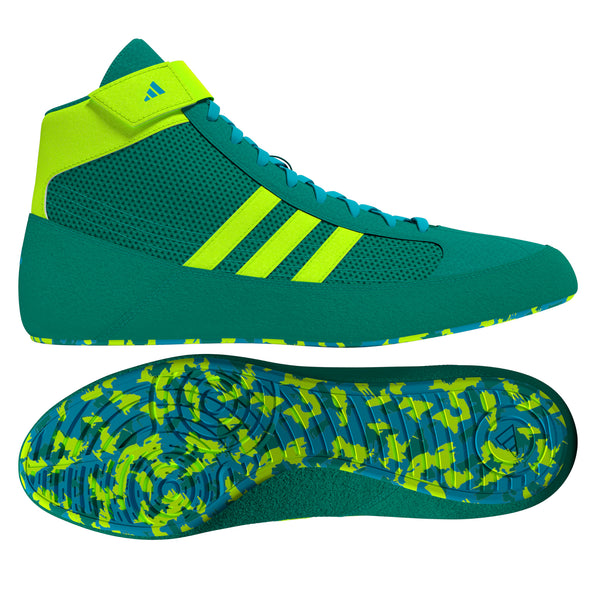 Adidas HVC 2 Pure Teal Solar Green Cyan Wrestling Shoes  display picture 3