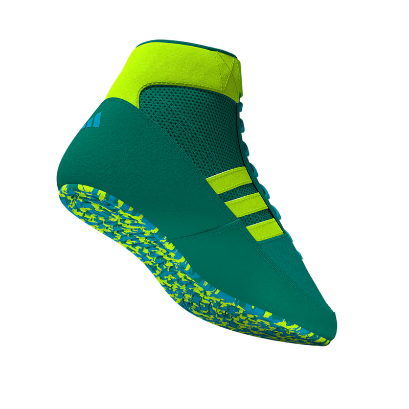 Adidas HVC 2 Youth Pure-Teal Solar-Green Cyan Wrestling Shoes