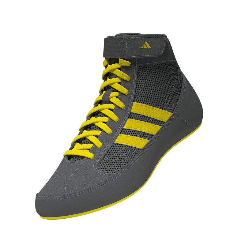 Adidas HVC 2 Youth Grey Yellow Wrestling Shoes