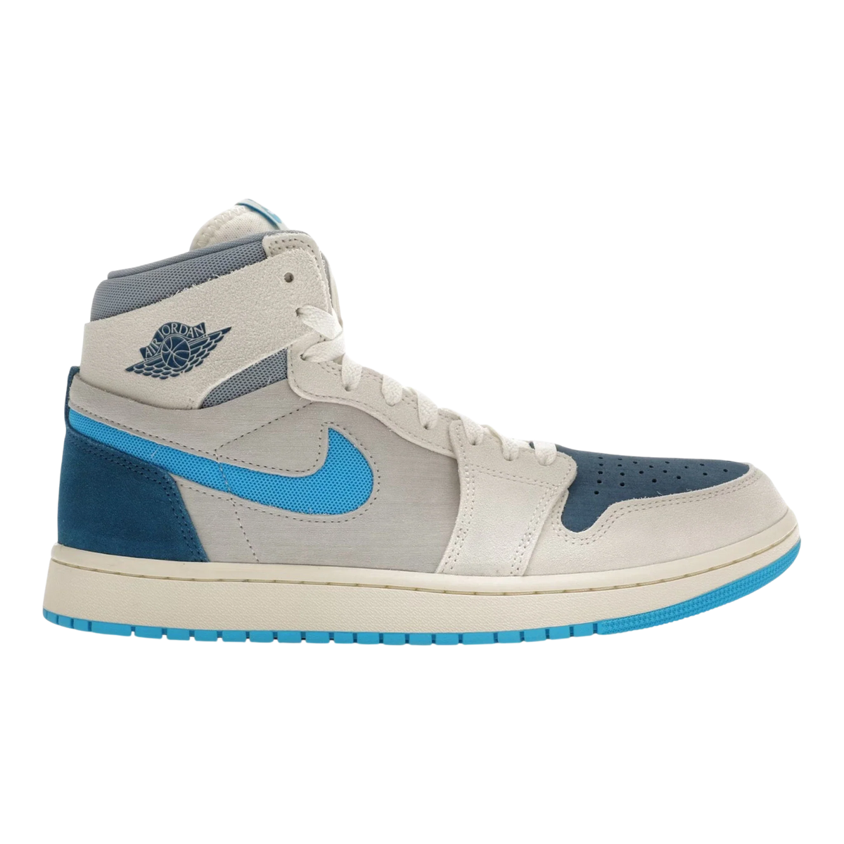 Air Jordan 1 Zoom CMFT 2 Men's Sneakers — Sail/Dark Powder Blue High-Top
