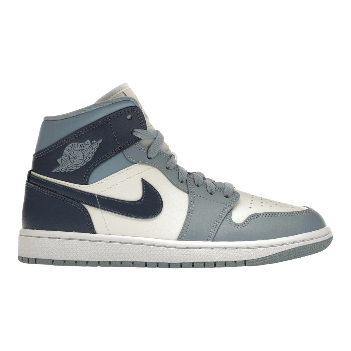 Air Jordan 1 Mid Women's Sneakers — White/Blue Mid-Top