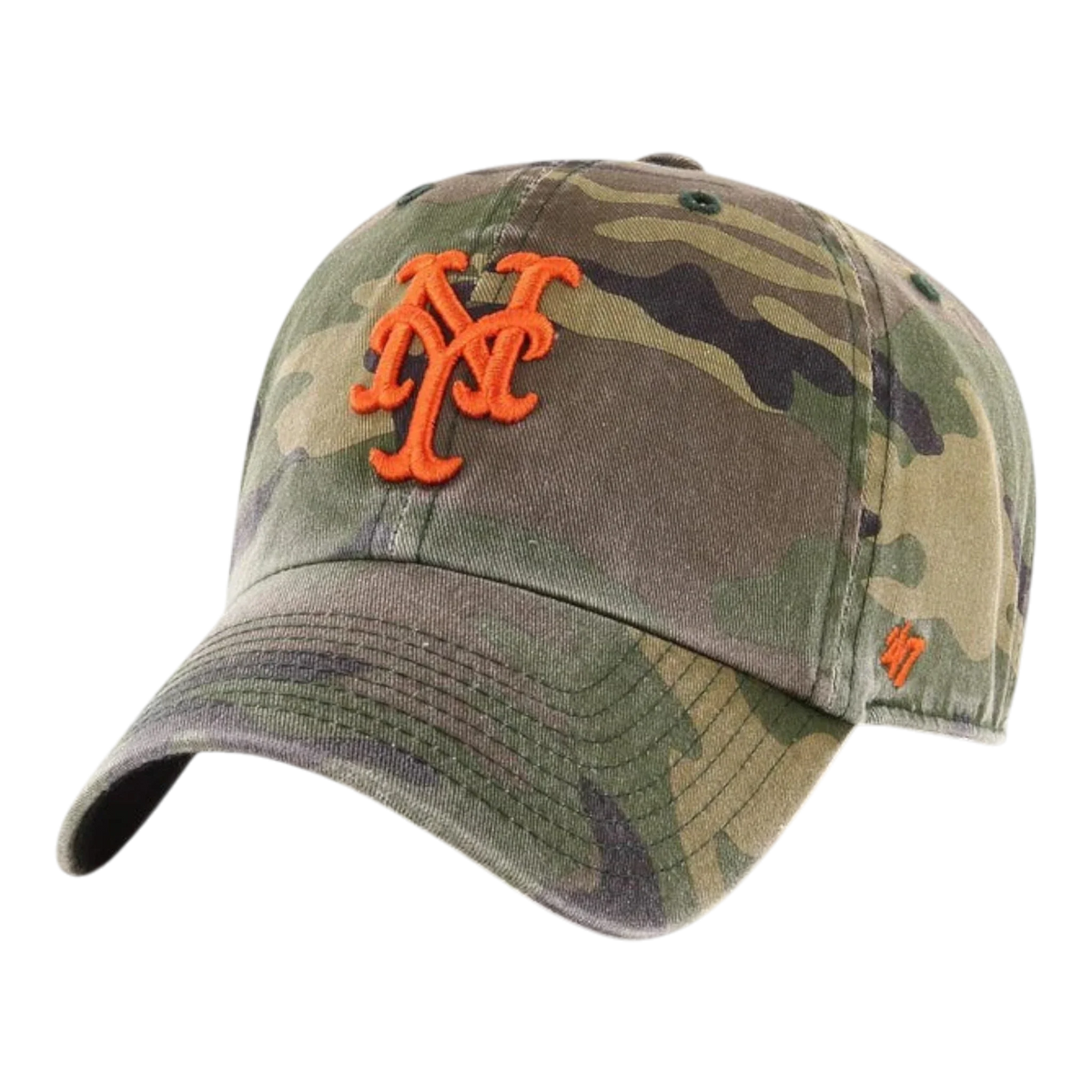 47 Brand Clean Up New York Mets Men's Strapback Hat — Camo Adjustable Cap