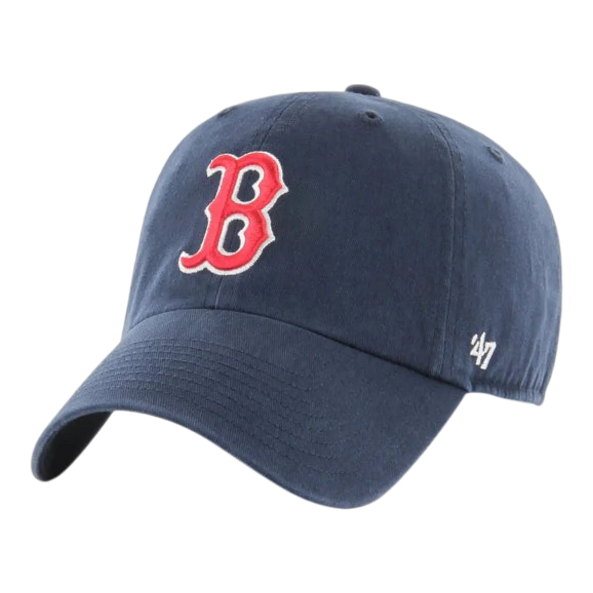 47 Brand Clean Up Boston Red Sox Men's Strapback Hat — Navy Adjustable Cap (B-RGW02GWS-NYU)