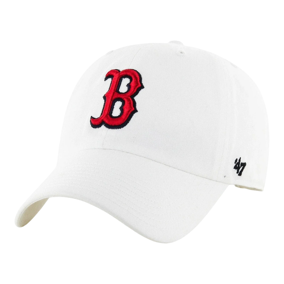 47 Brand Clean Up Boston Red Sox Men's Strapback Hat — White Adjustable Cap