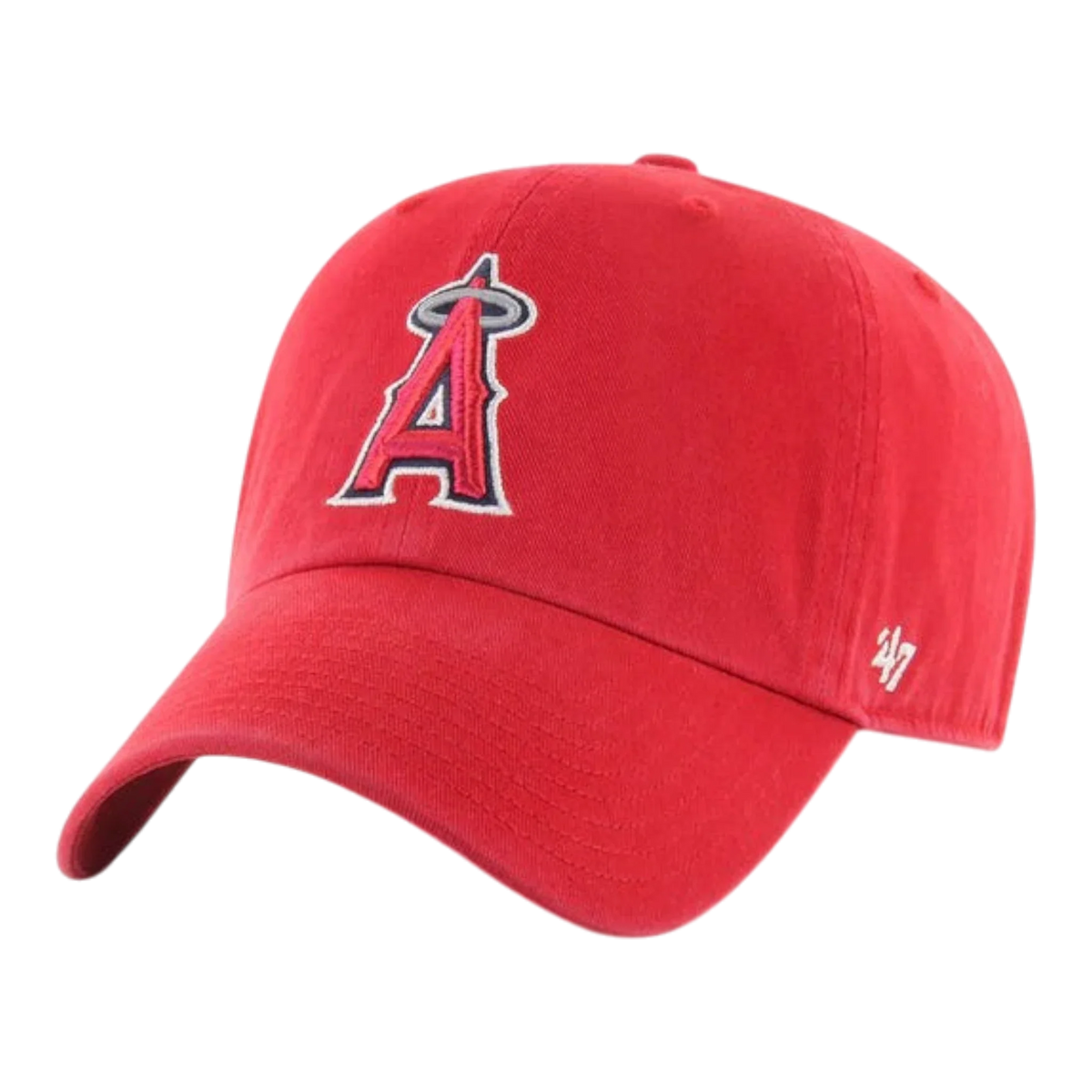 47 Brand Clean Up Los Angeles Angels Men's Strapback Hat — Red Adjustable Cap
