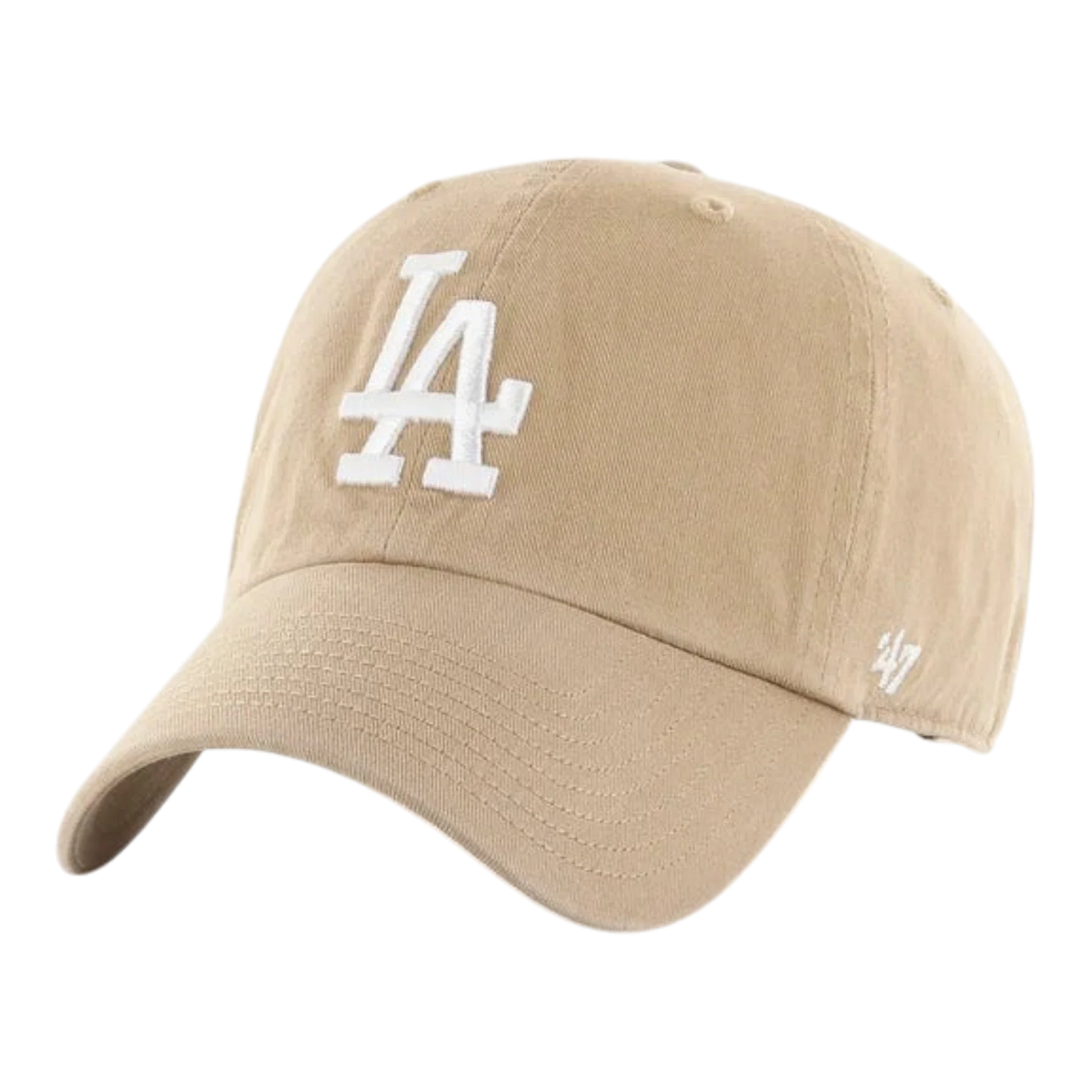 47 Brand Clean Up Los Angeles Dodgers Men's Strapback Hat — Khaki Adjustable Cap (B-RGW12GWS-KHI)