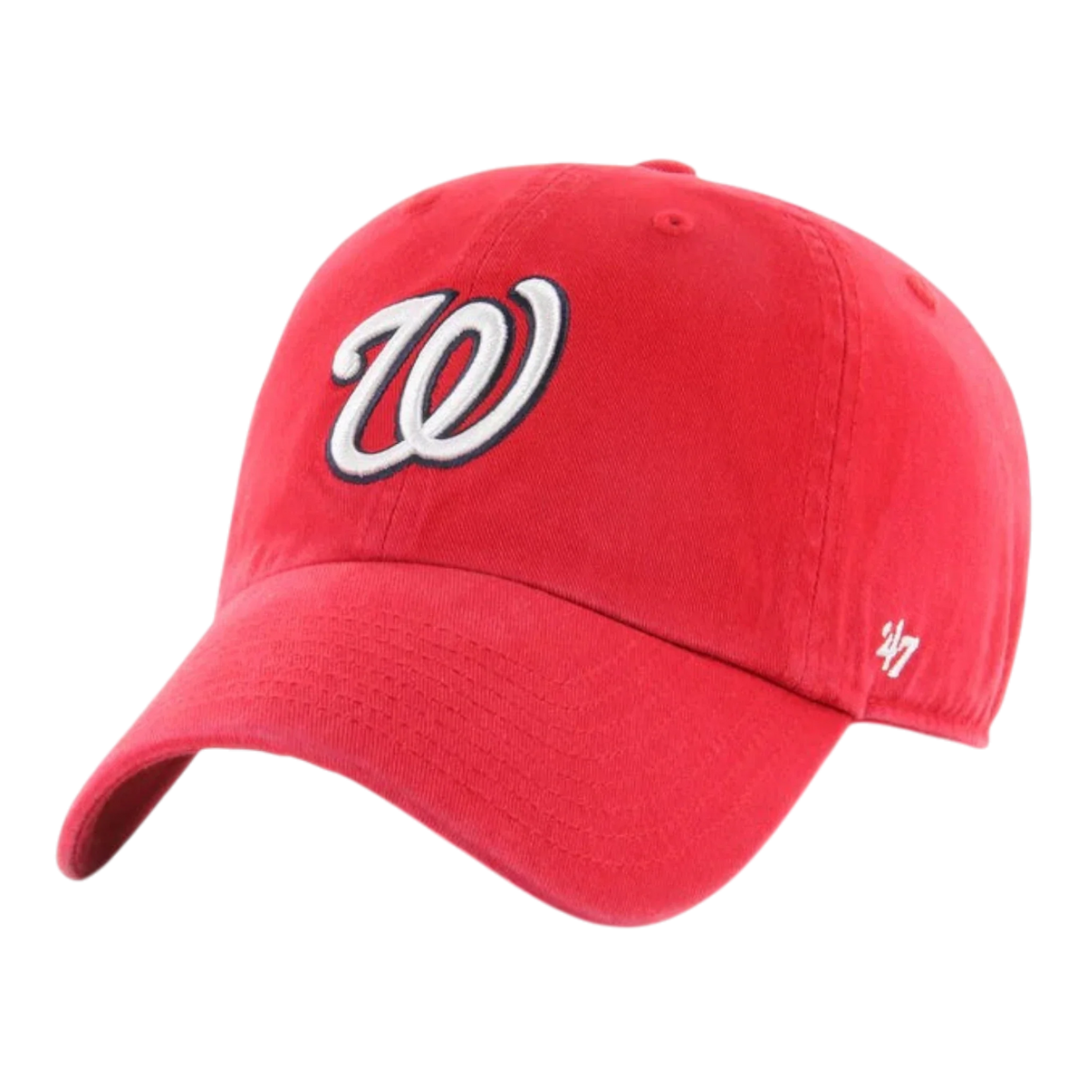 47 Brand Clean Up Washington Nationals Men's Strapback Hat — Red Adjustable Cap