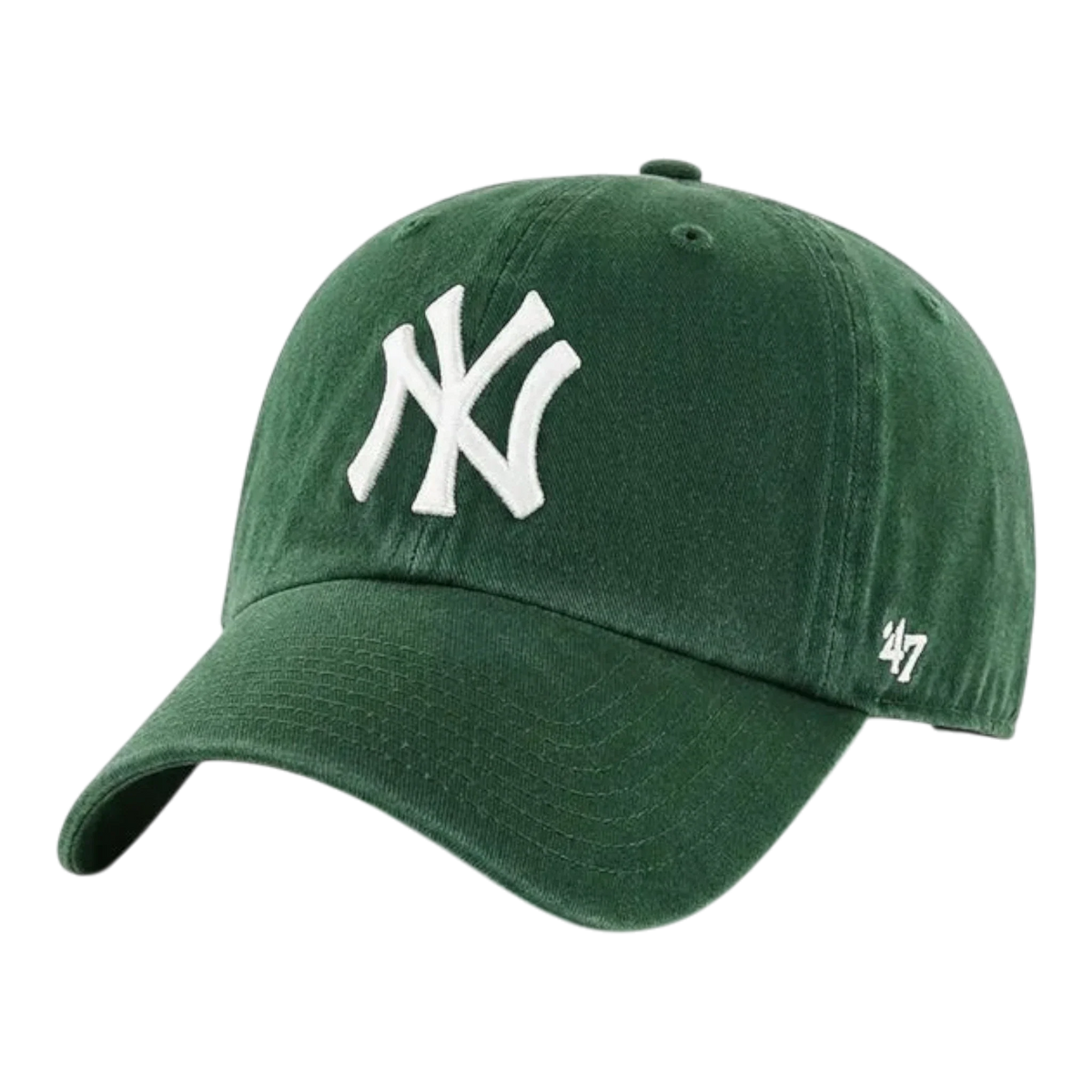 47 Brand Clean Up New York Yankees Men's Strapback Hat — Dark Green Adjustable Cap