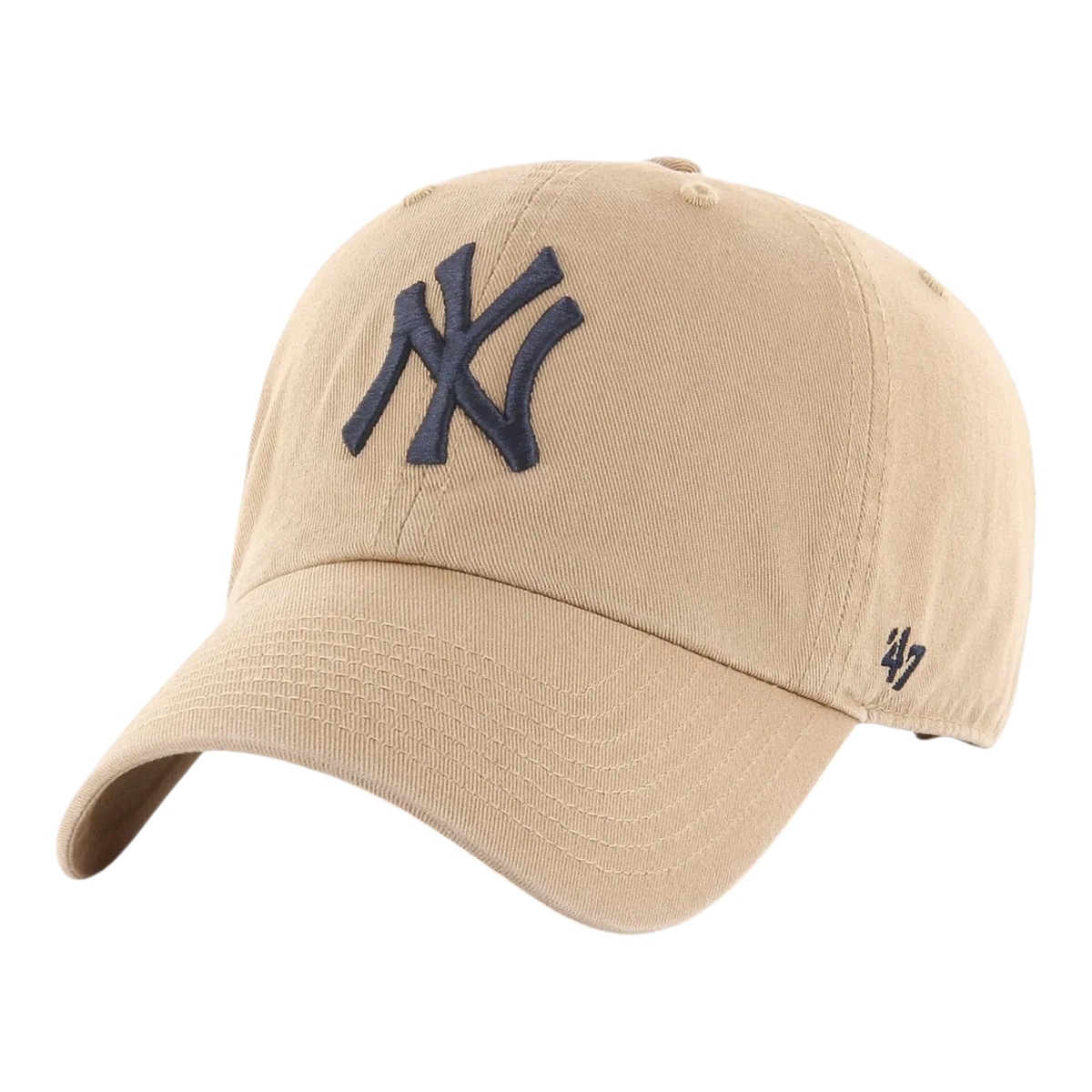 47 Brand Clean Up New York Yankees Men's Strapback Hat — Khaki Adjustable Cap