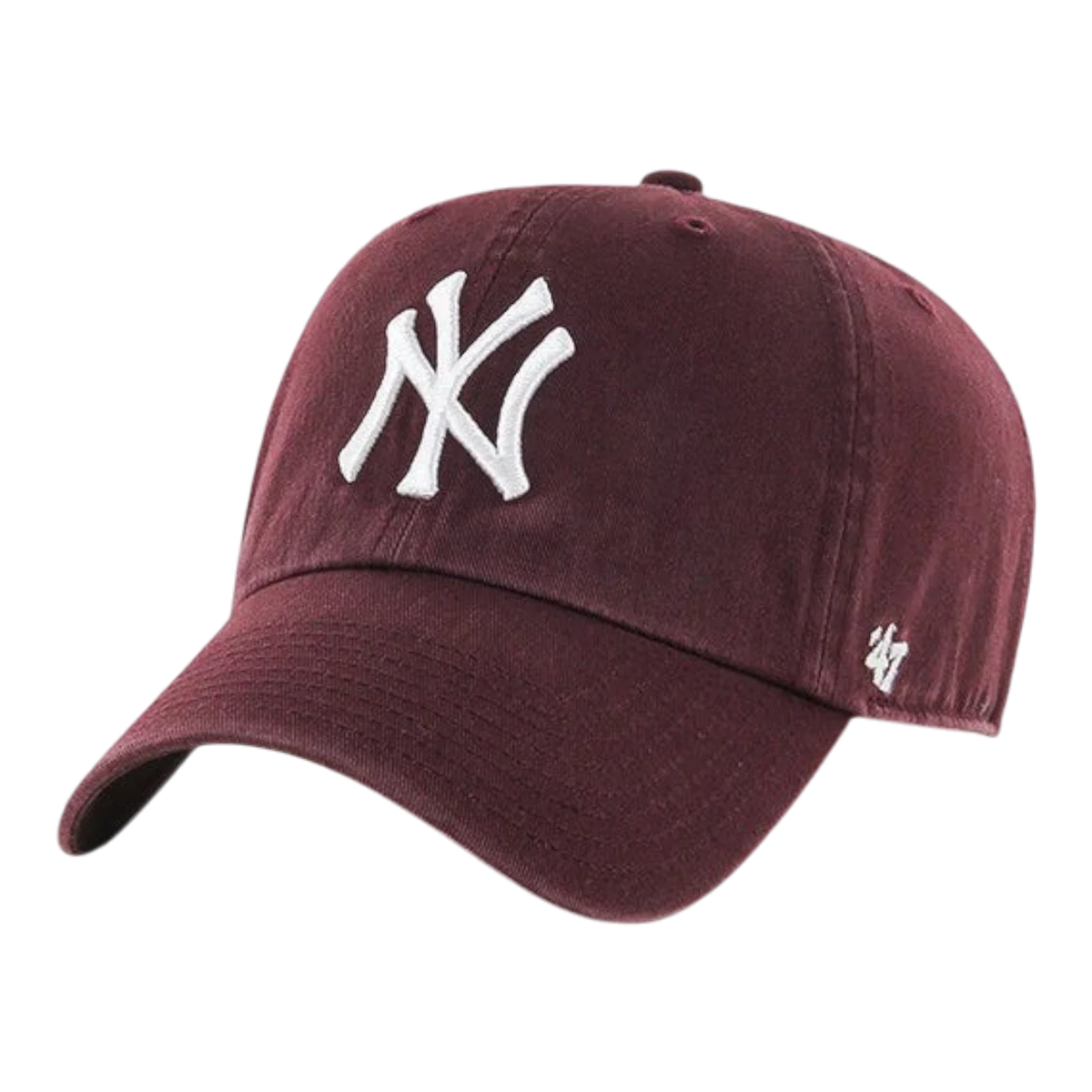 47 Brand Clean Up New York Yankees Men's Strapback Hat — Dark Maroon Adjustable Cap