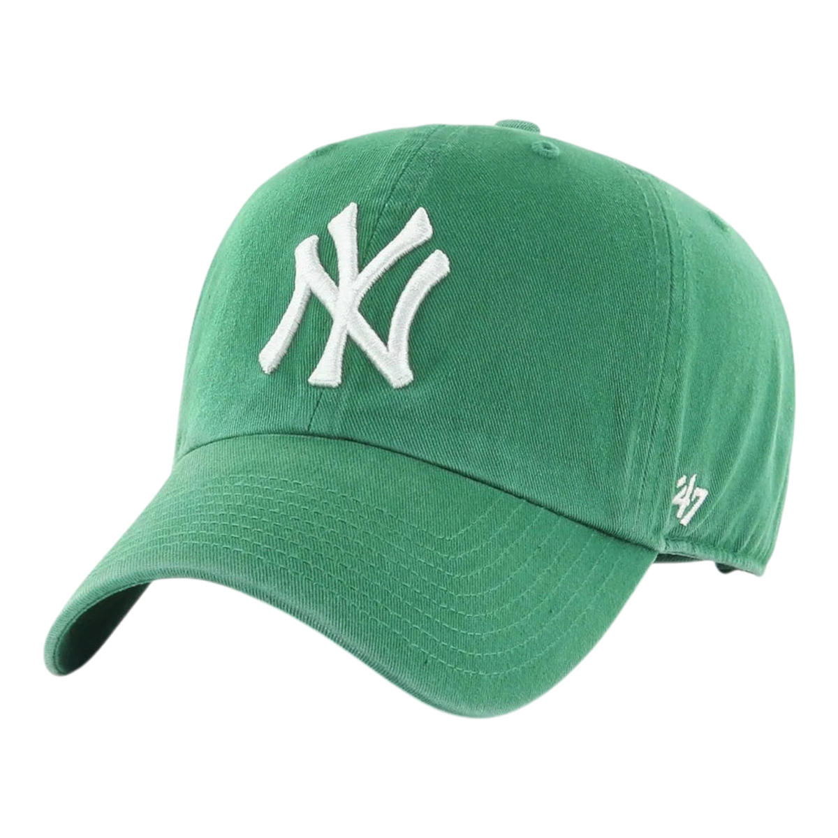 47 Brand Clean Up New York Yankees Men's Strapback Hat — Kelly Green Adjustable Cap