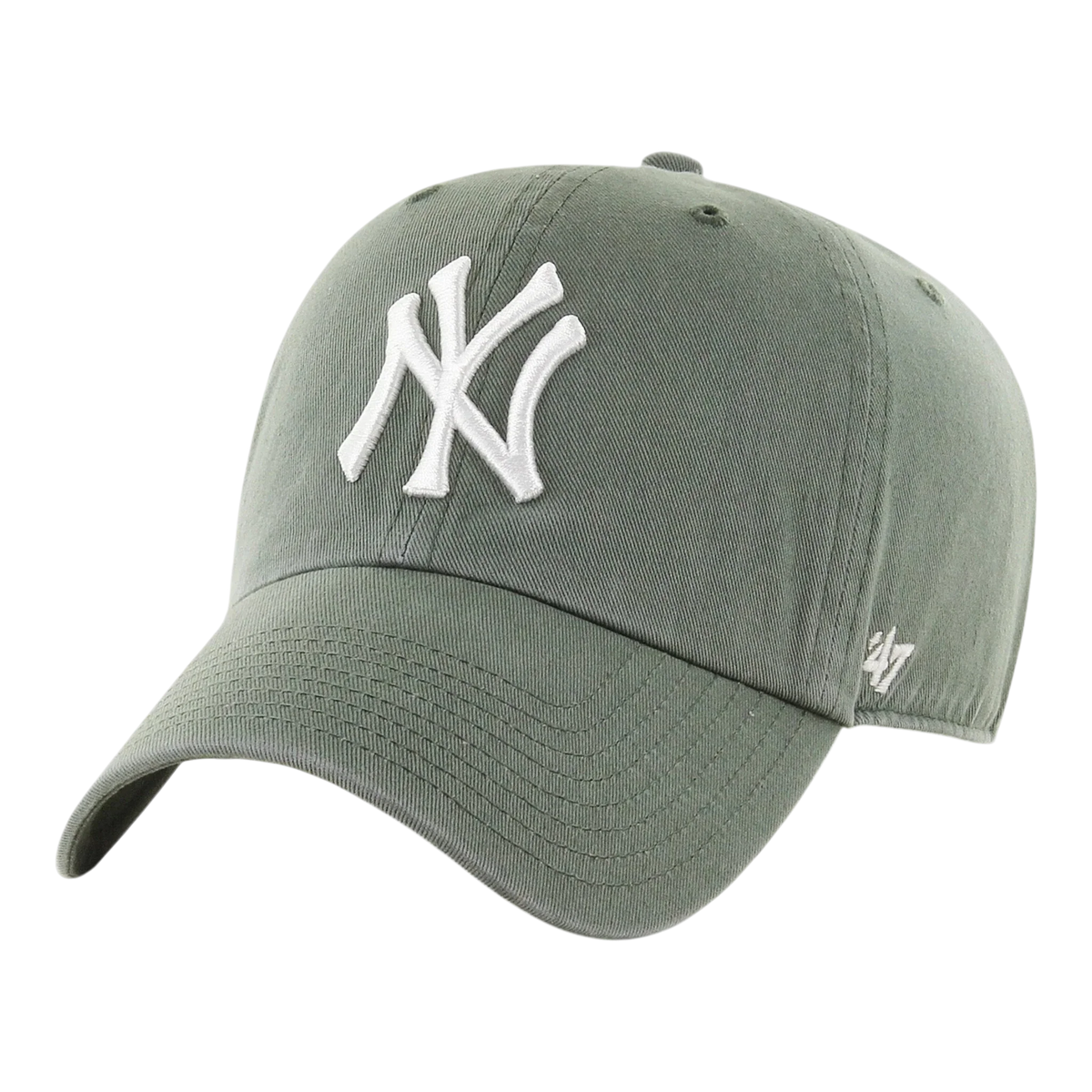 47 Brand Clean Up New York Yankees Men's Strapback Hat — Moss Green Adjustable Cap