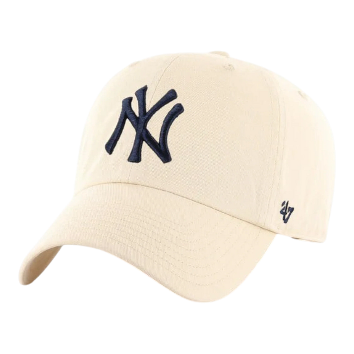 47 Brand Clean Up New York Yankees Men's Strapback Hat — Natural Adjustable Cap