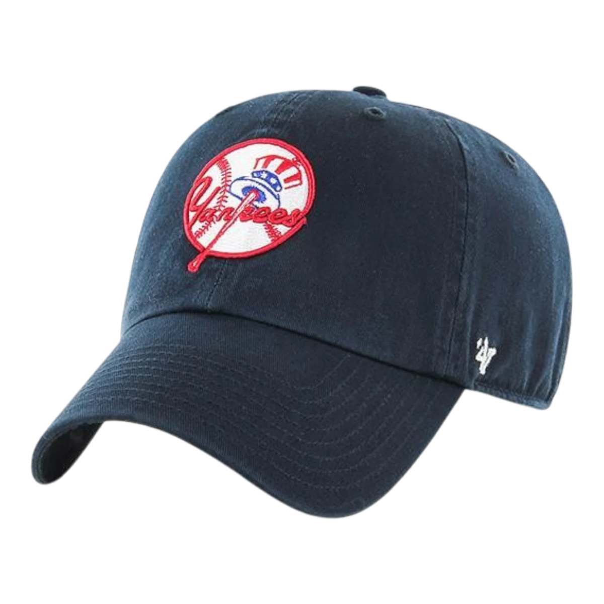 47 Brand Clean Up New York Yankees Men's Strapback Hat — Navy Adjustable Cap