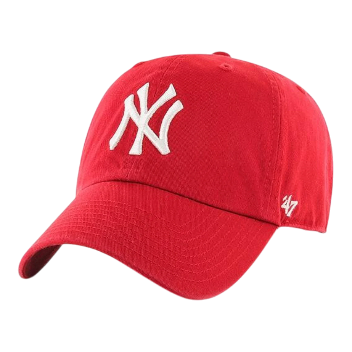 47 Brand Clean Up New York Yankees Men's Strapback Hat — Red Adjustable Cap