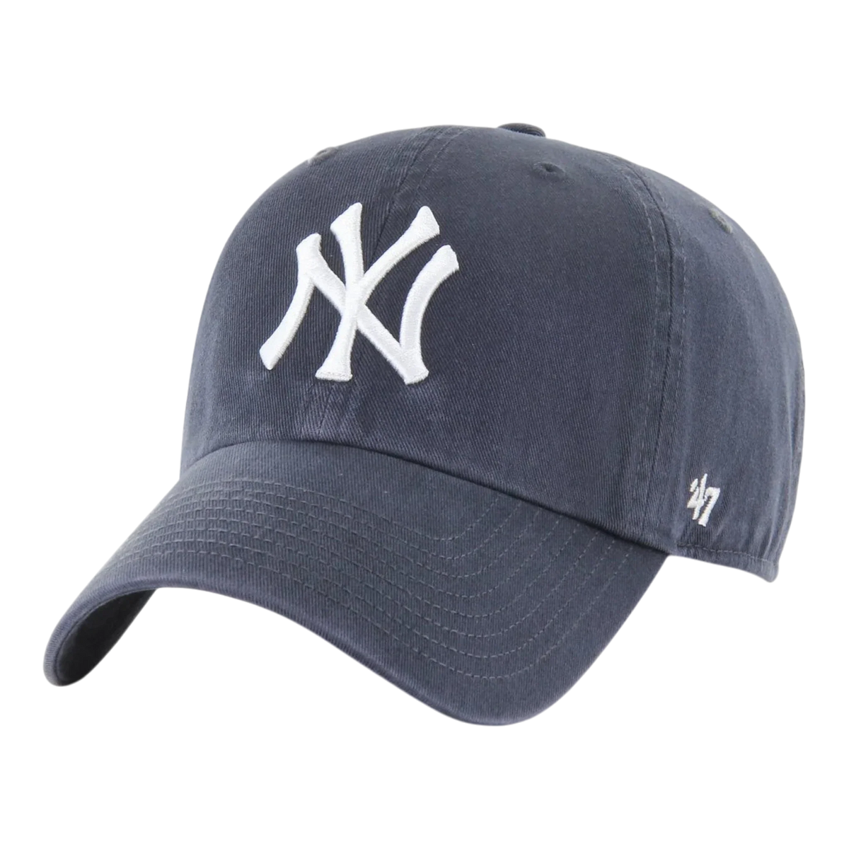 47 Brand Clean Up New York Yankees Men's Strapback Hat — Vintage Navy Adjustable Cap