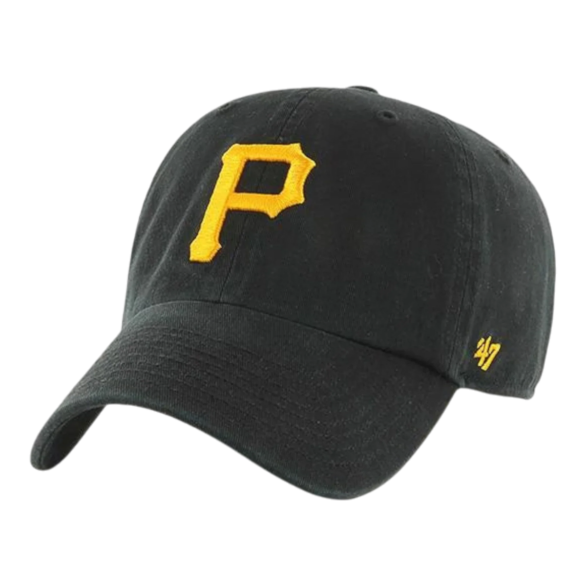 47 Brand Clean Up Pittsburgh Pirates Men's Strapback Hat — Black Adjustable Cap