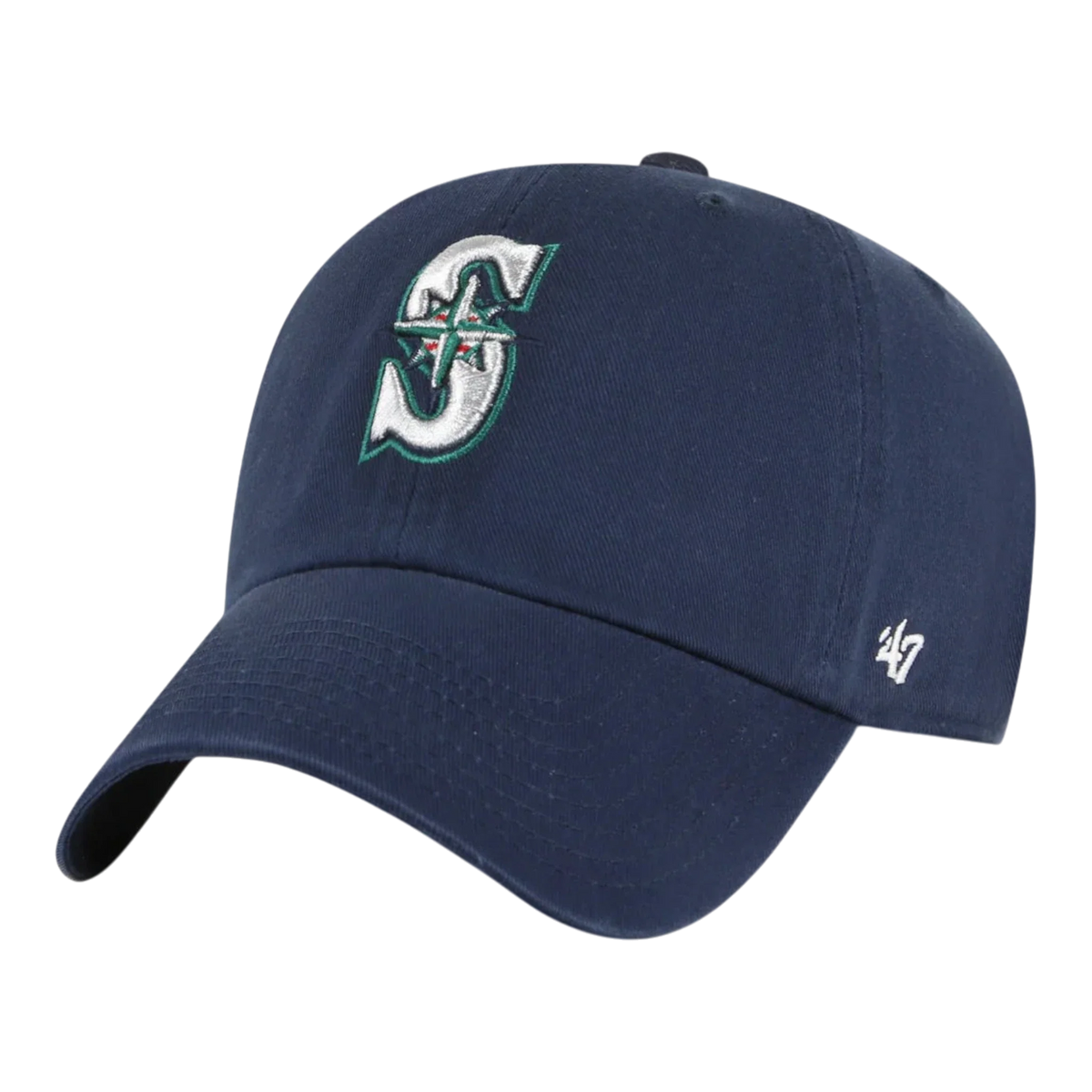 47 Brand Clean Up Seattle Mariners Men's Strapback Hat — Navy Adjustable Cap