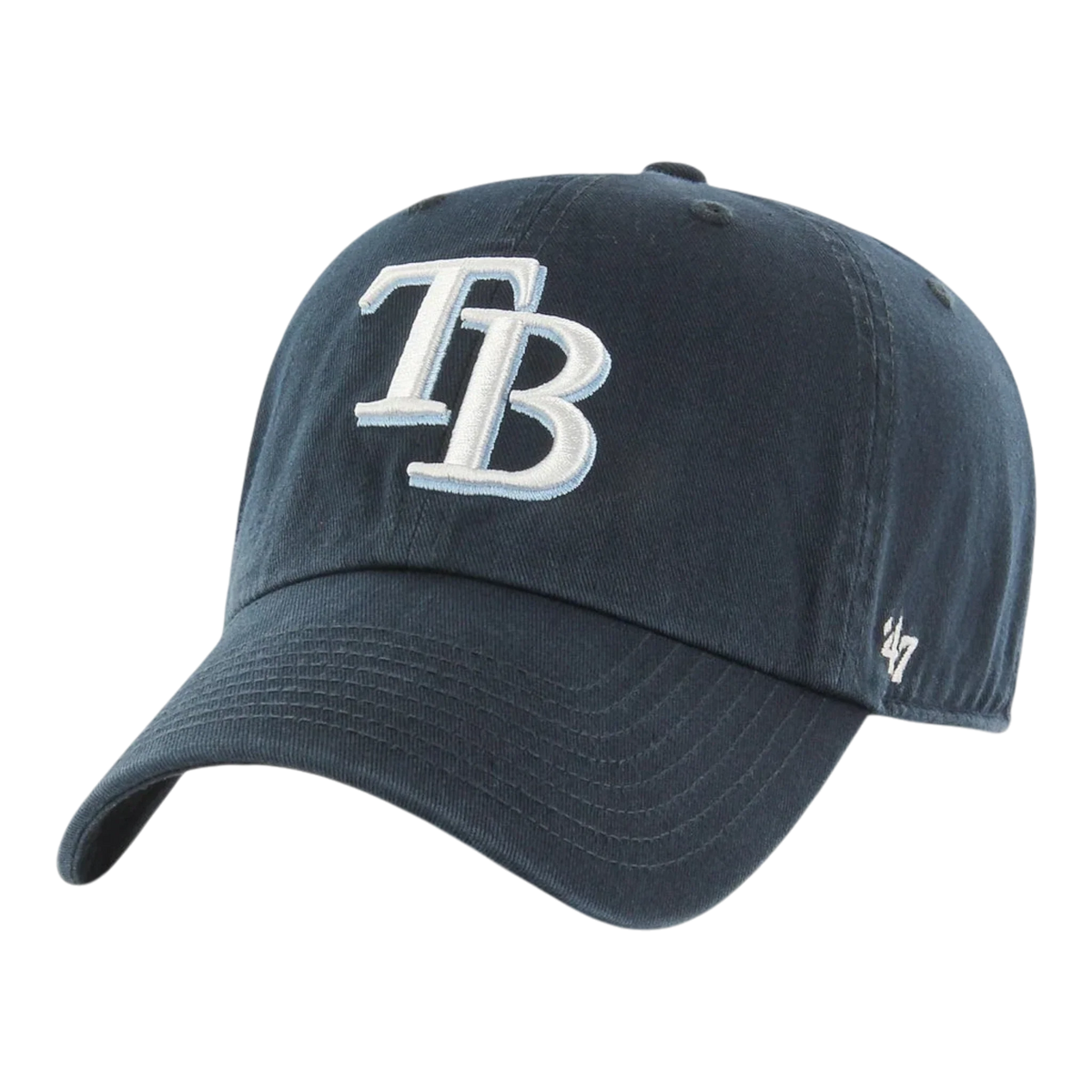 47 Brand Clean Up Tampa Bay Rays Men's Strapback Hat — Navy Adjustable Cap