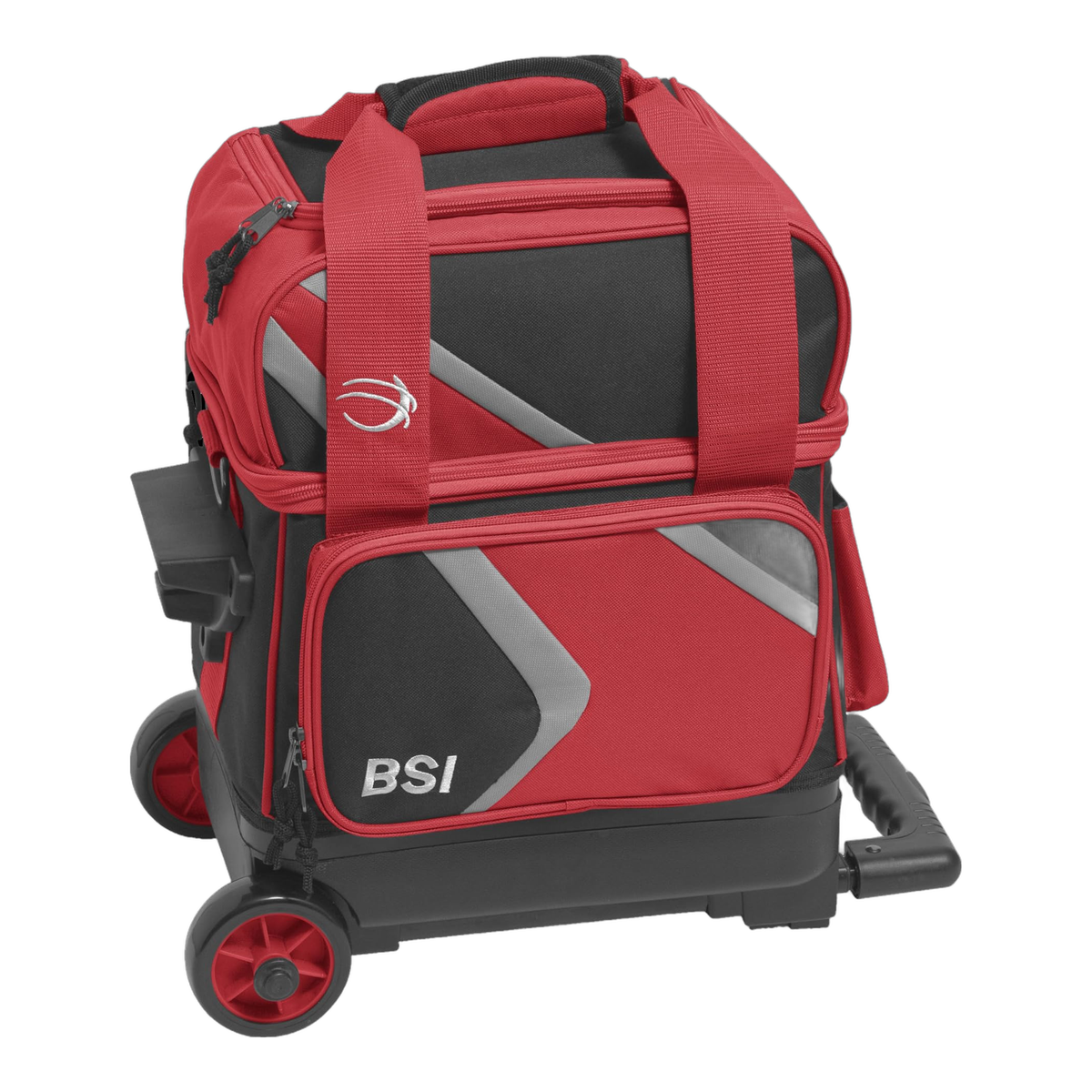 BSI Dash Single Roller Bowling Bag in Black and Red - front view