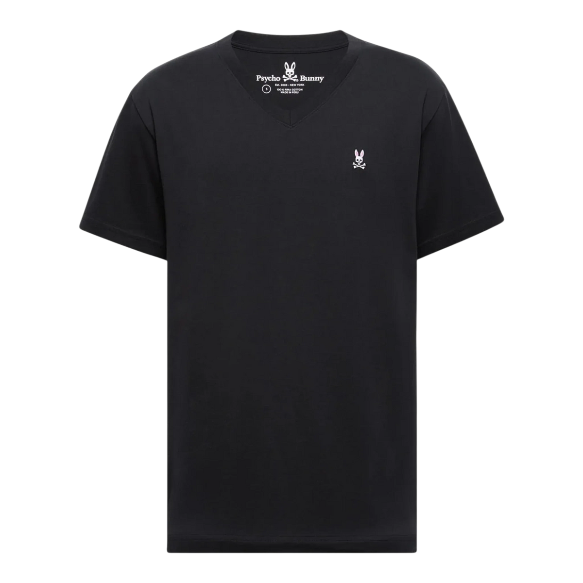 Psycho Bunny V-Neck Men's Tee — Black
