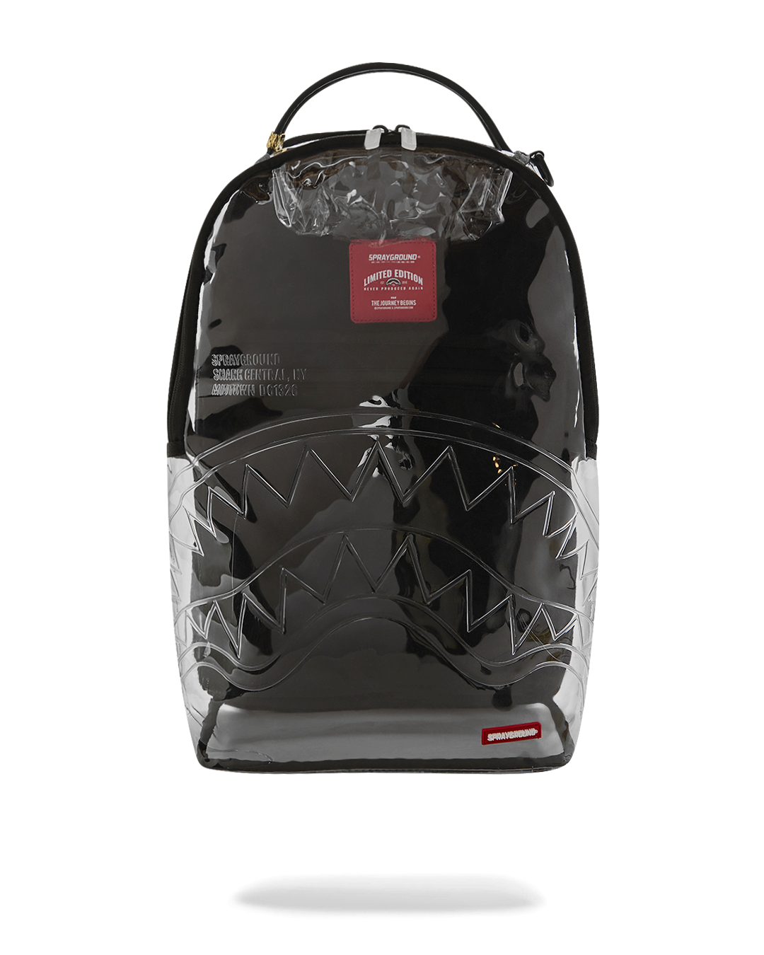 Sprayground Gun Metal Colors Clear Backpack — Smoke