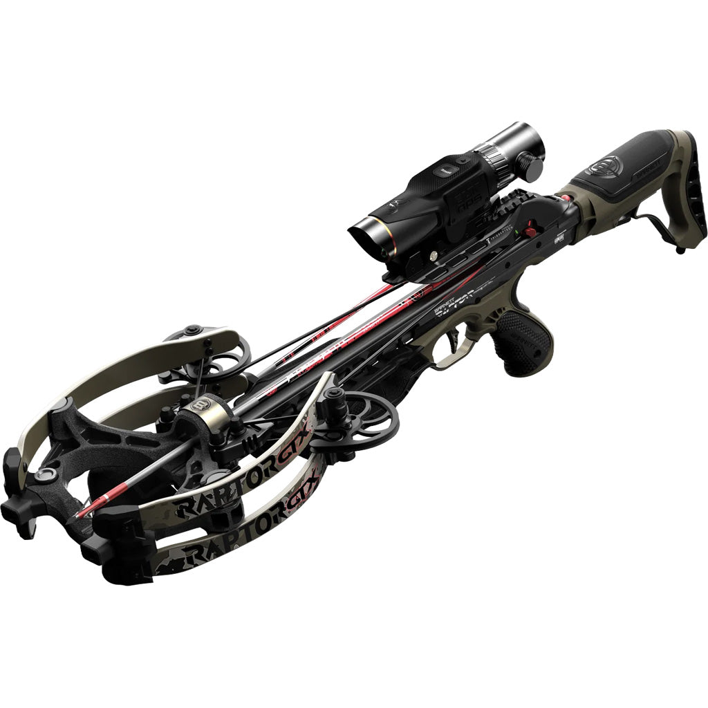 Barnett Hyper Raptor GTX 425 Crossbow Package in Buk Ops X-Factor Laser Rangefinding Scope - Front View