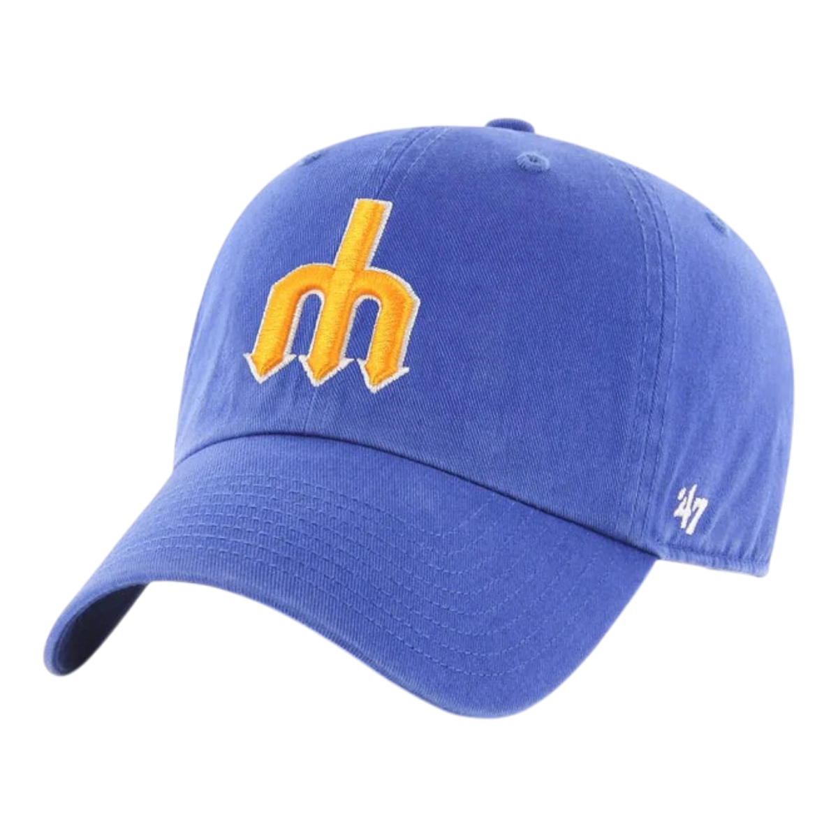 47 Brand Clean Up Seattle Mariners Cooperstown Men's Strapback Hat — Royal Blue Adjustable Cap
