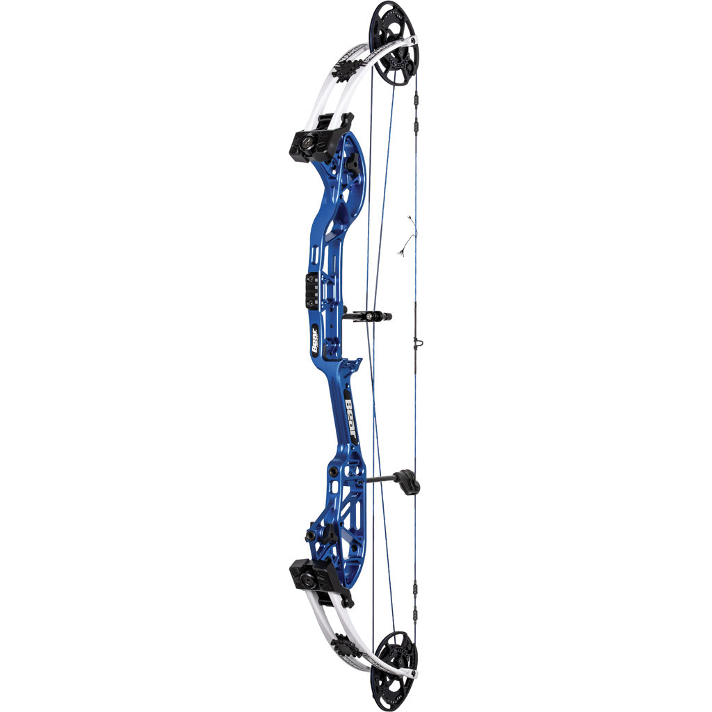 Bear Paramount Bow in Blue/White 50 lbs. RH - Front View
