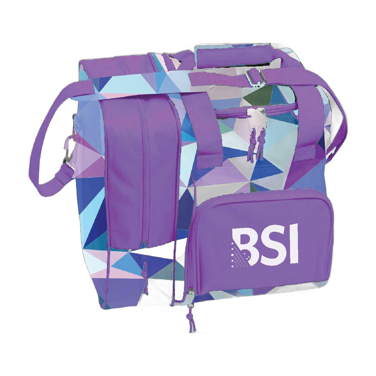 BSI Deluxe Single Tote Bowling Bag in Pink/Purple Triangles