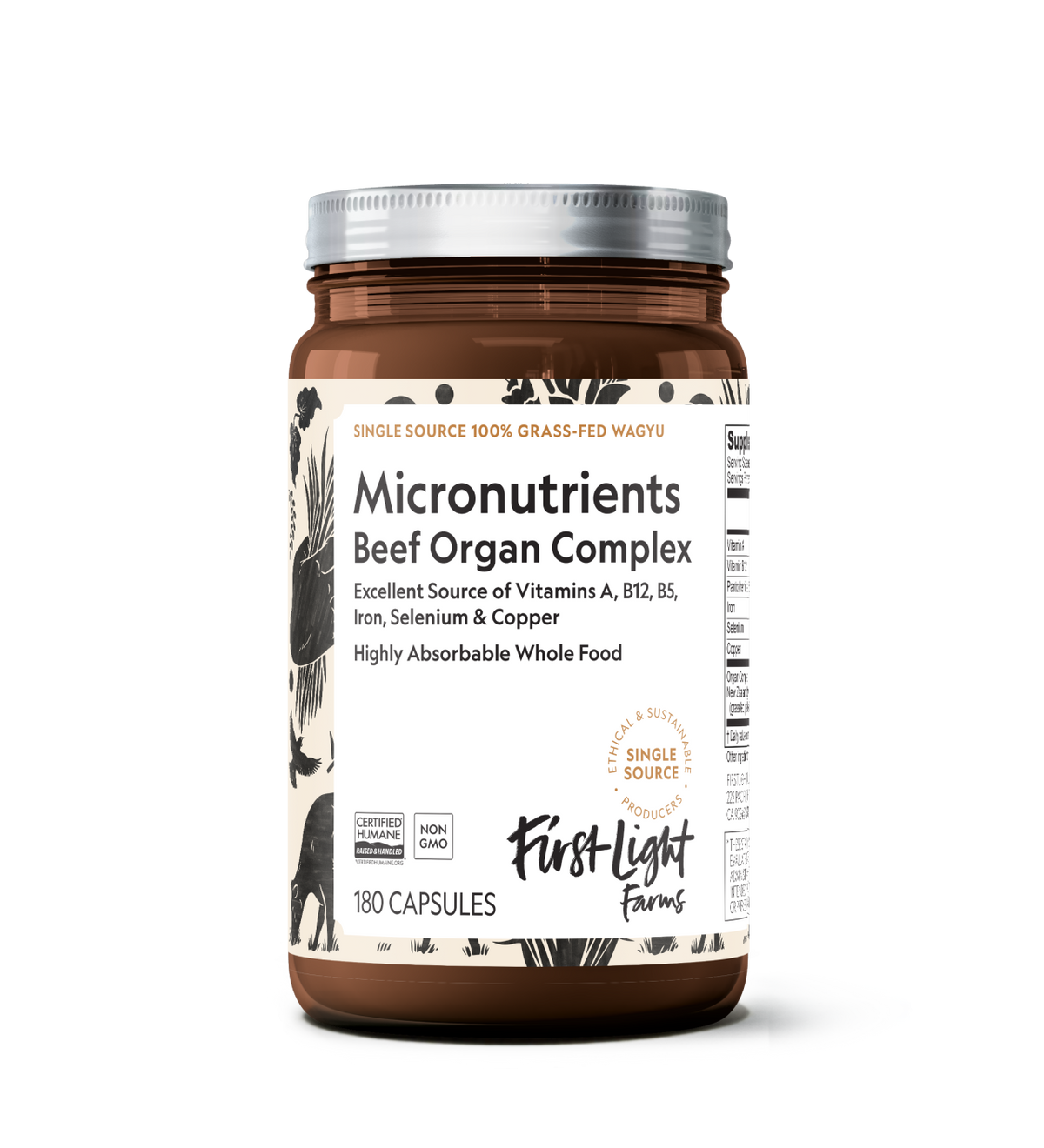 First Light Farms Beef Organ Complex, 180 tablets