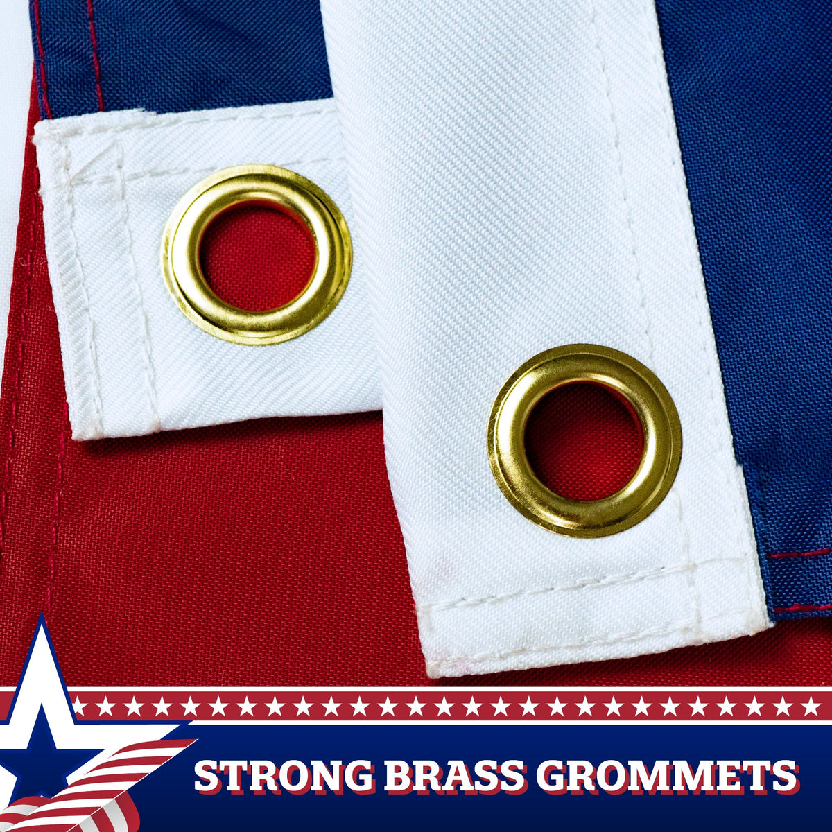 G128 Betsy Ross Pull Down Bunting Flag, 1.67x8 Ft, Embroidered Polyester - View 2