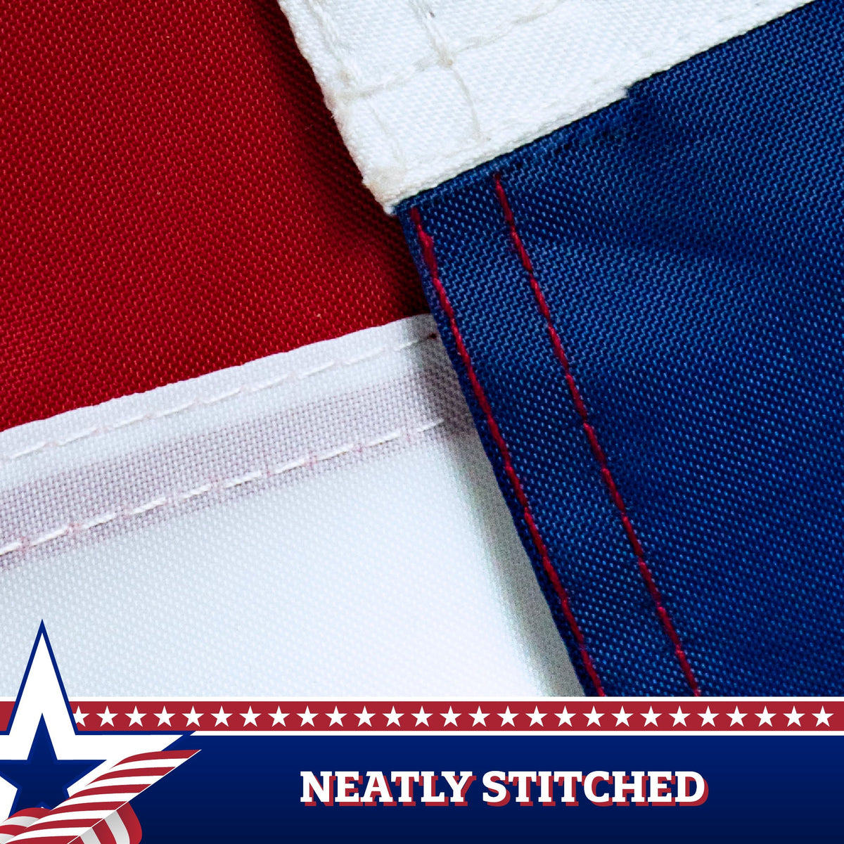 G128 Betsy Ross Pull Down Bunting Flag, 1.67x8 Ft, Embroidered Polyester - View 6
