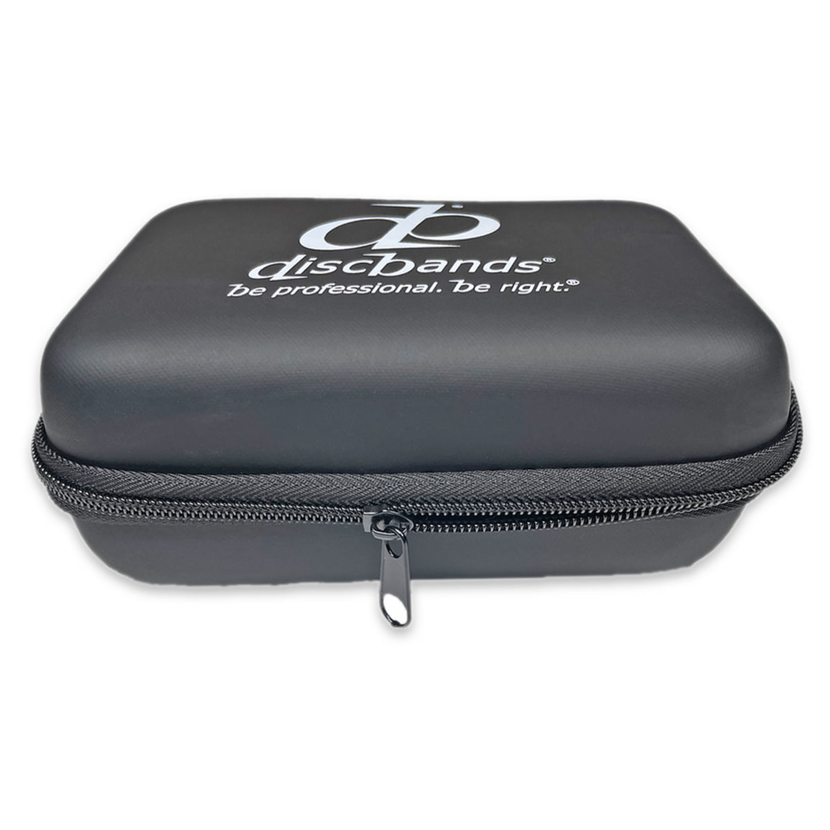 Gray case with 'discbands' logo on a white background