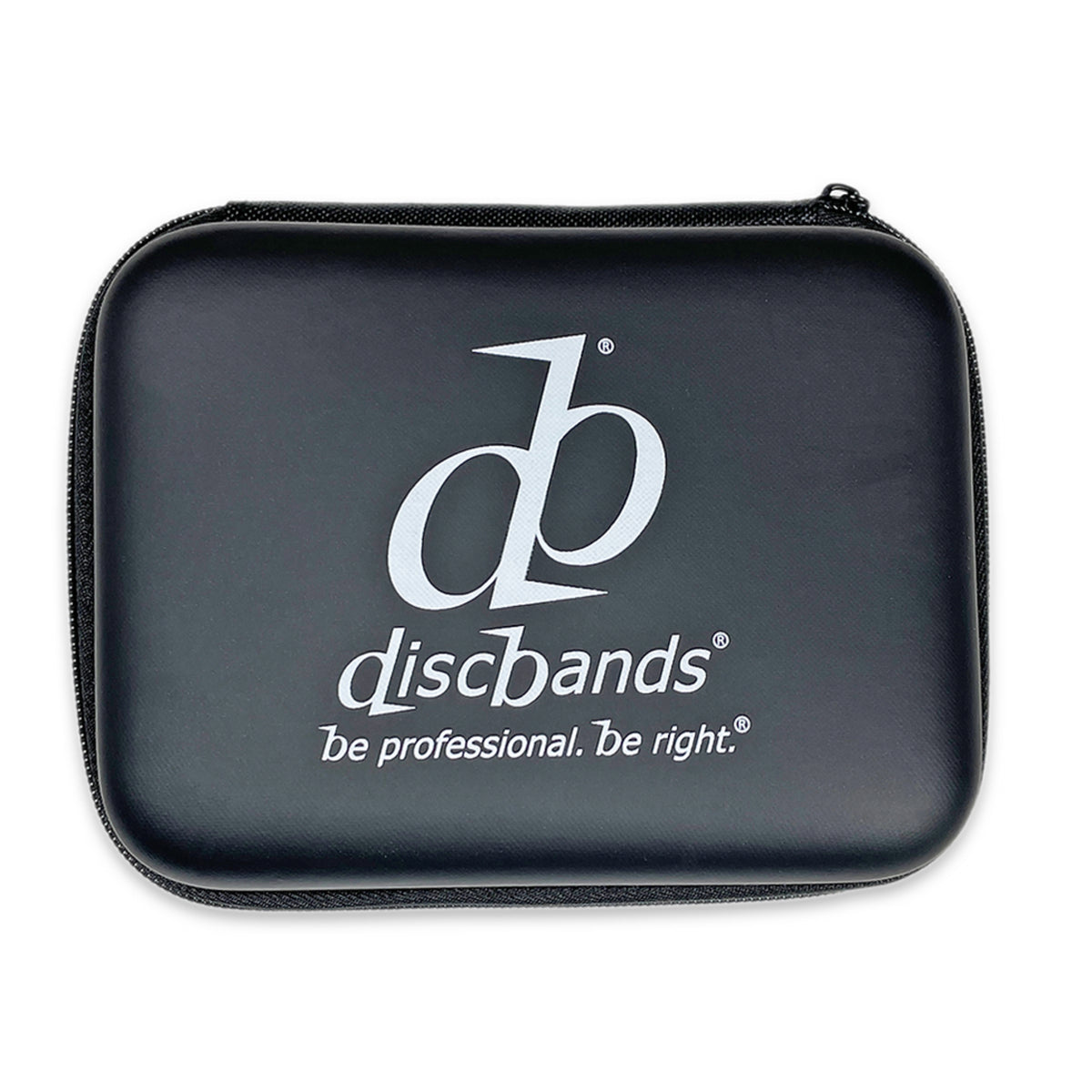 Black case with discbands logo and text on a white background