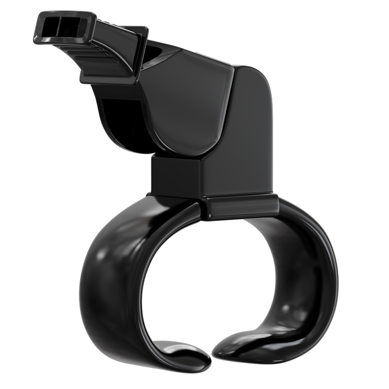 GCA Pro Classic CMG Official Referee Fingergrip Whistle - angle view
