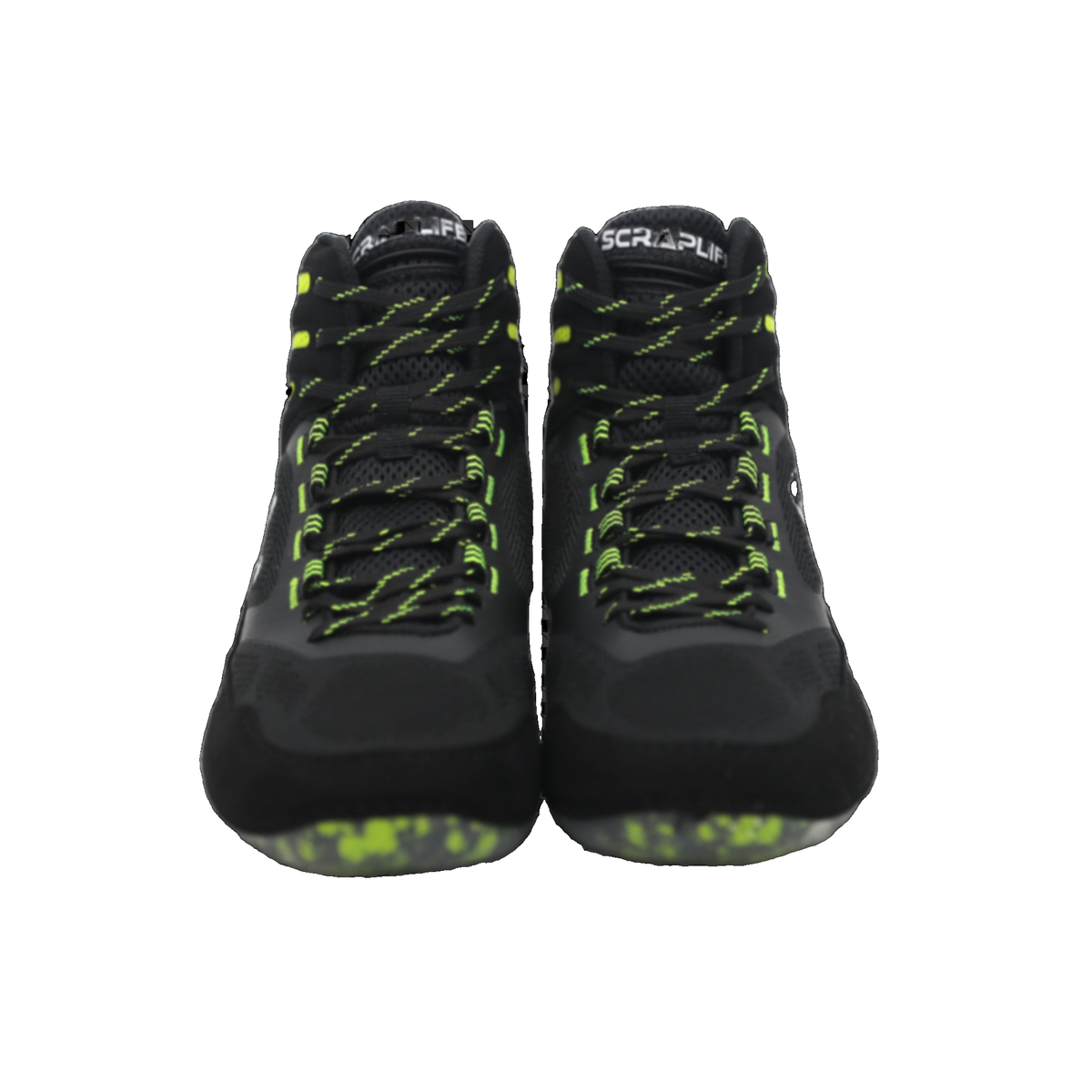 ScrapLife Endurance Wrestling Shoe in Black/Green - side view