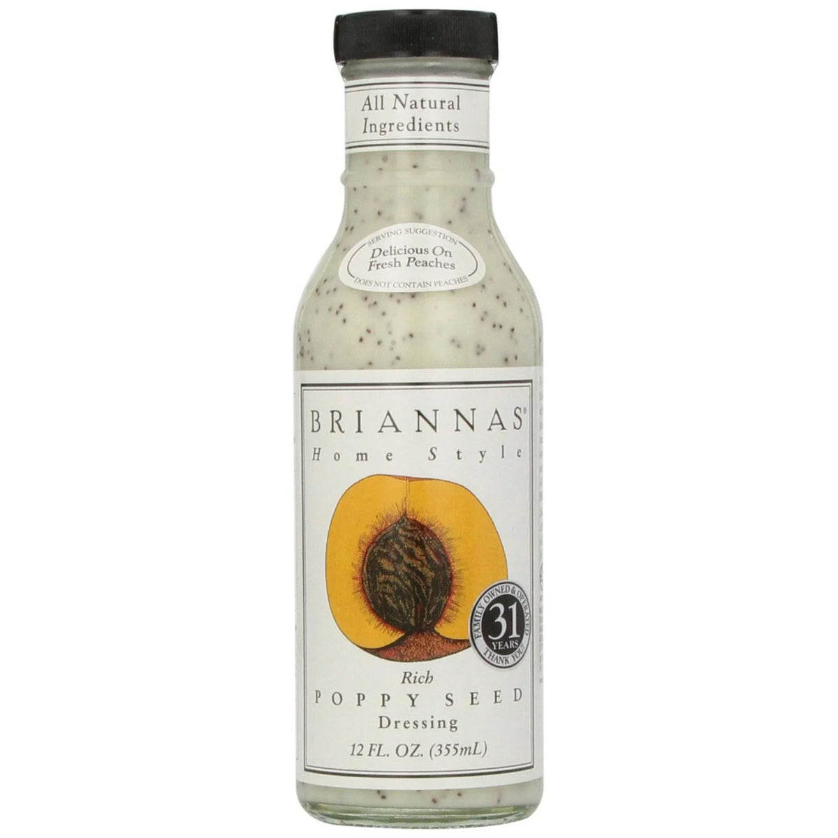 Brianna's Sugar-Free Poppy Seed Dressing, 12 fl oz (Case of 6)