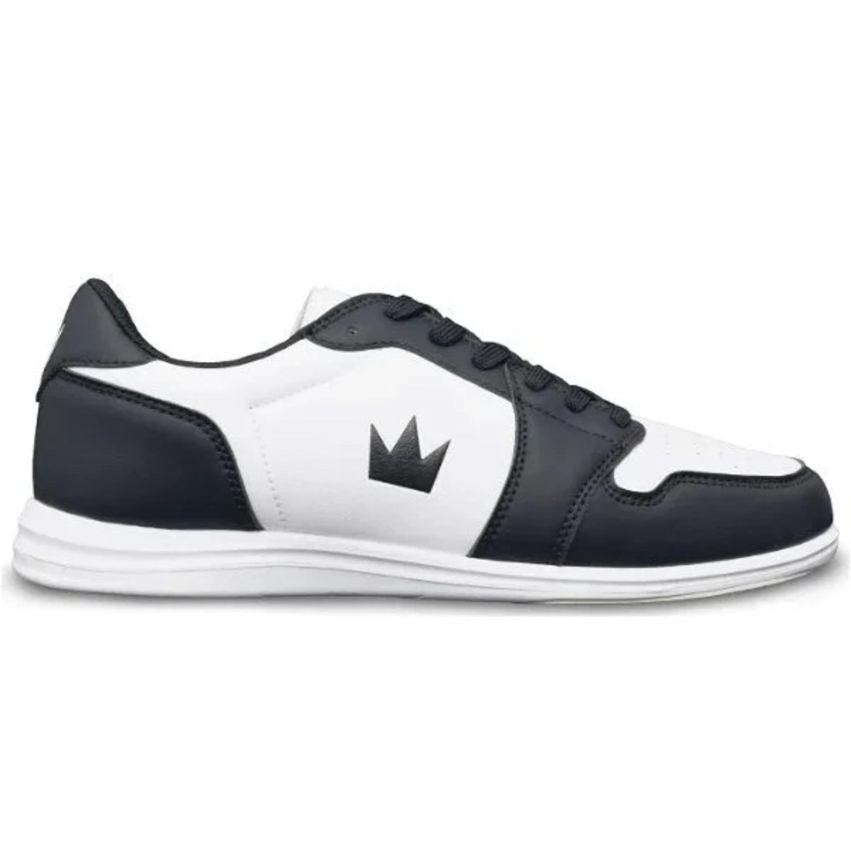 Low-top bowling shoe with lace-up closure, smooth upper panels, and a simple side logo design.