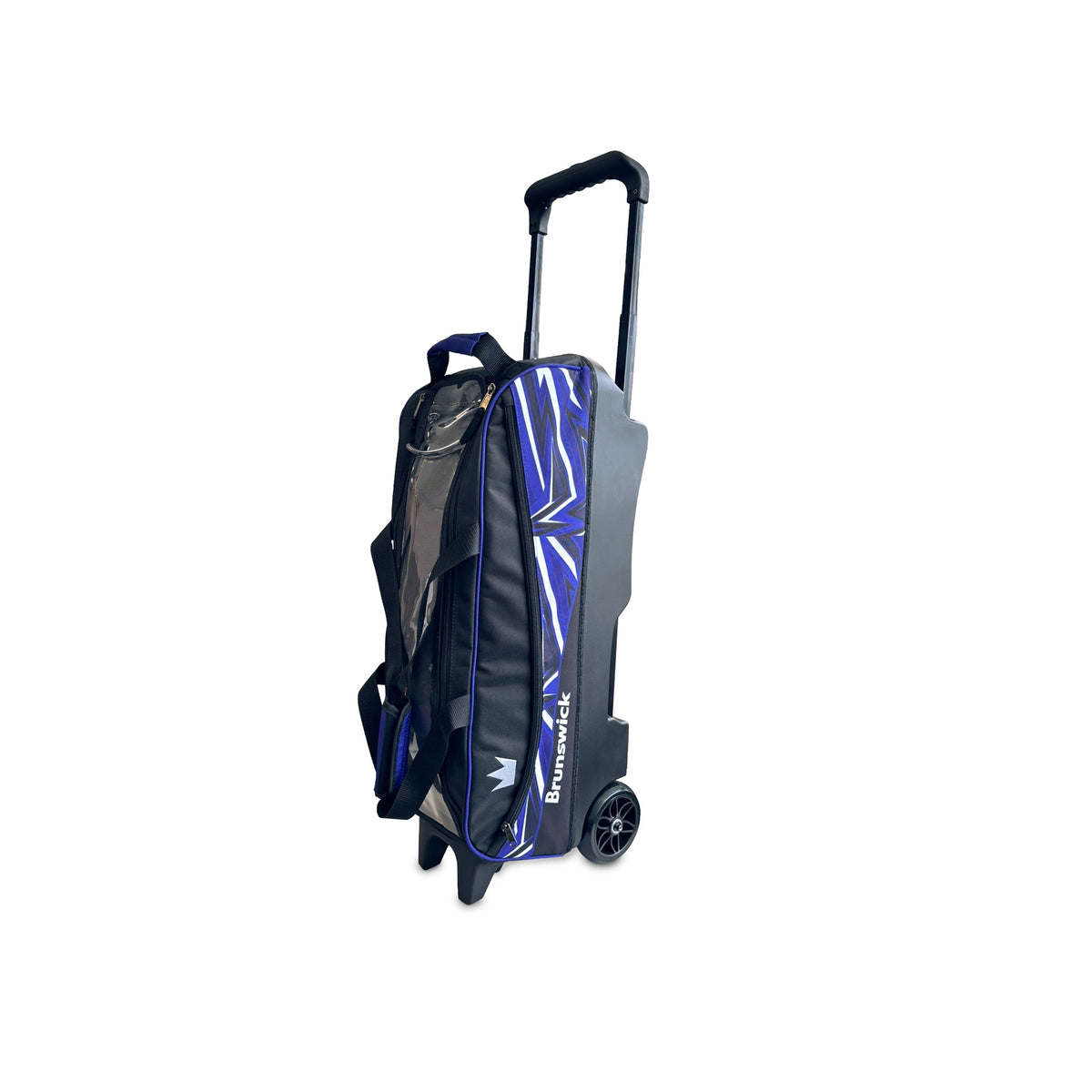 Brunswick Hybrid Triple Roller Bowling Bag - Black/Blue - Brunswick Hybrid Blue-White Upright 1600x1600