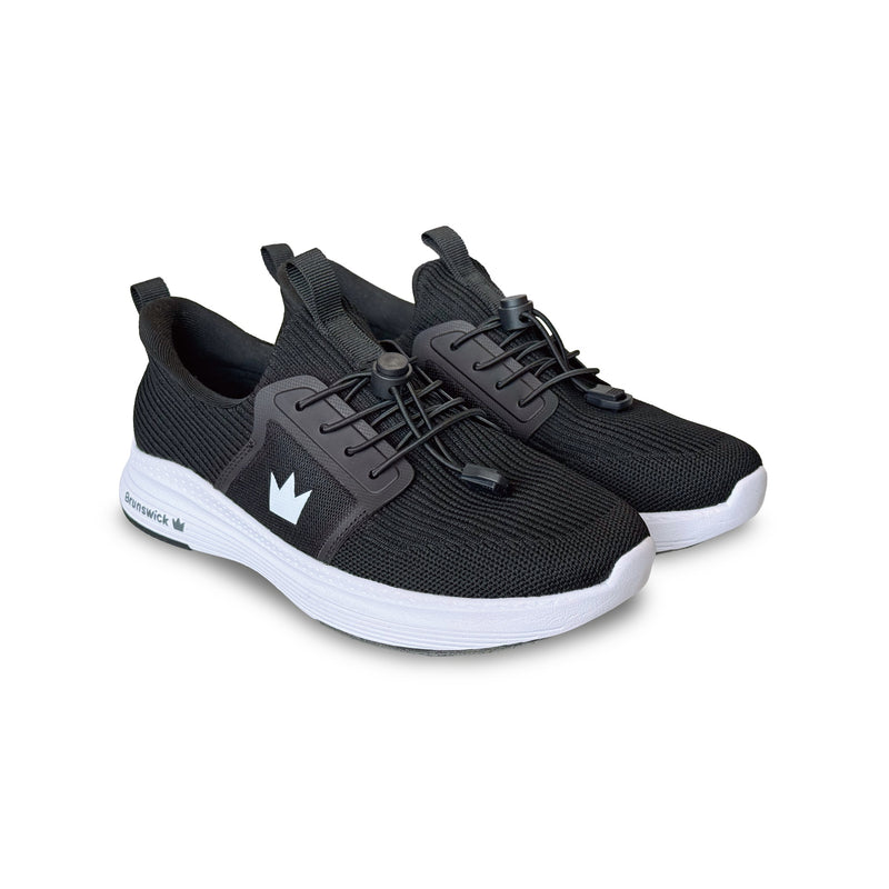 Brunswick Majestic Womens Bowling Shoes - Black - Brunswick Magestic Black 3qtr View Right 1600x1600