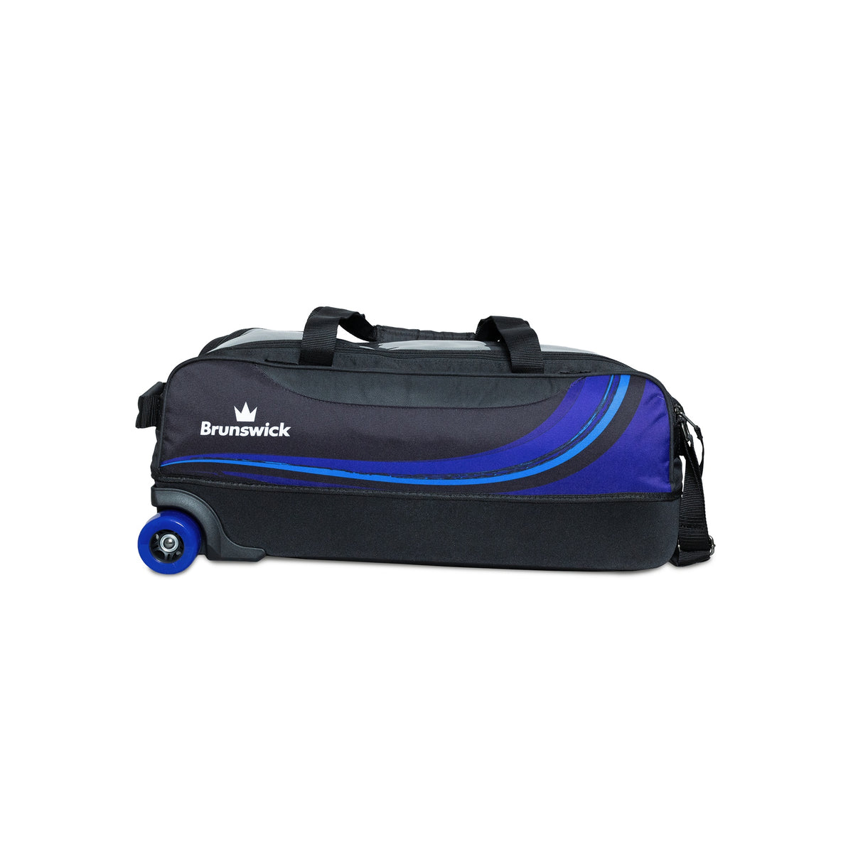 Brunswick Punisher Plus Triple Tote Bowling Bag - Black/Blue - Brunswick Punisher Plus Blue-Black Front 1600x1600