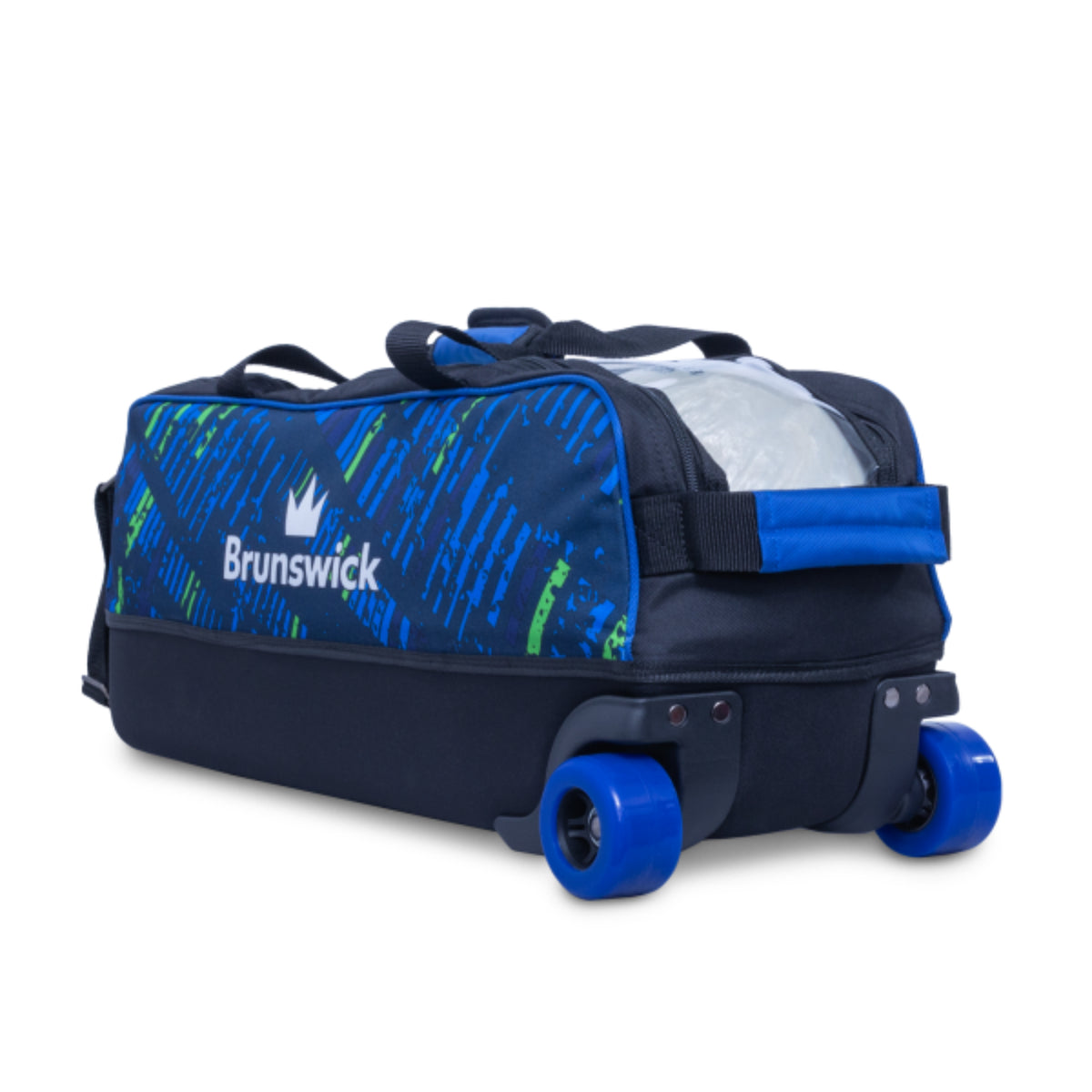 Brunswick Edge 3 Ball Tote Roller With Shoe Pouch Blue Bowling Bag