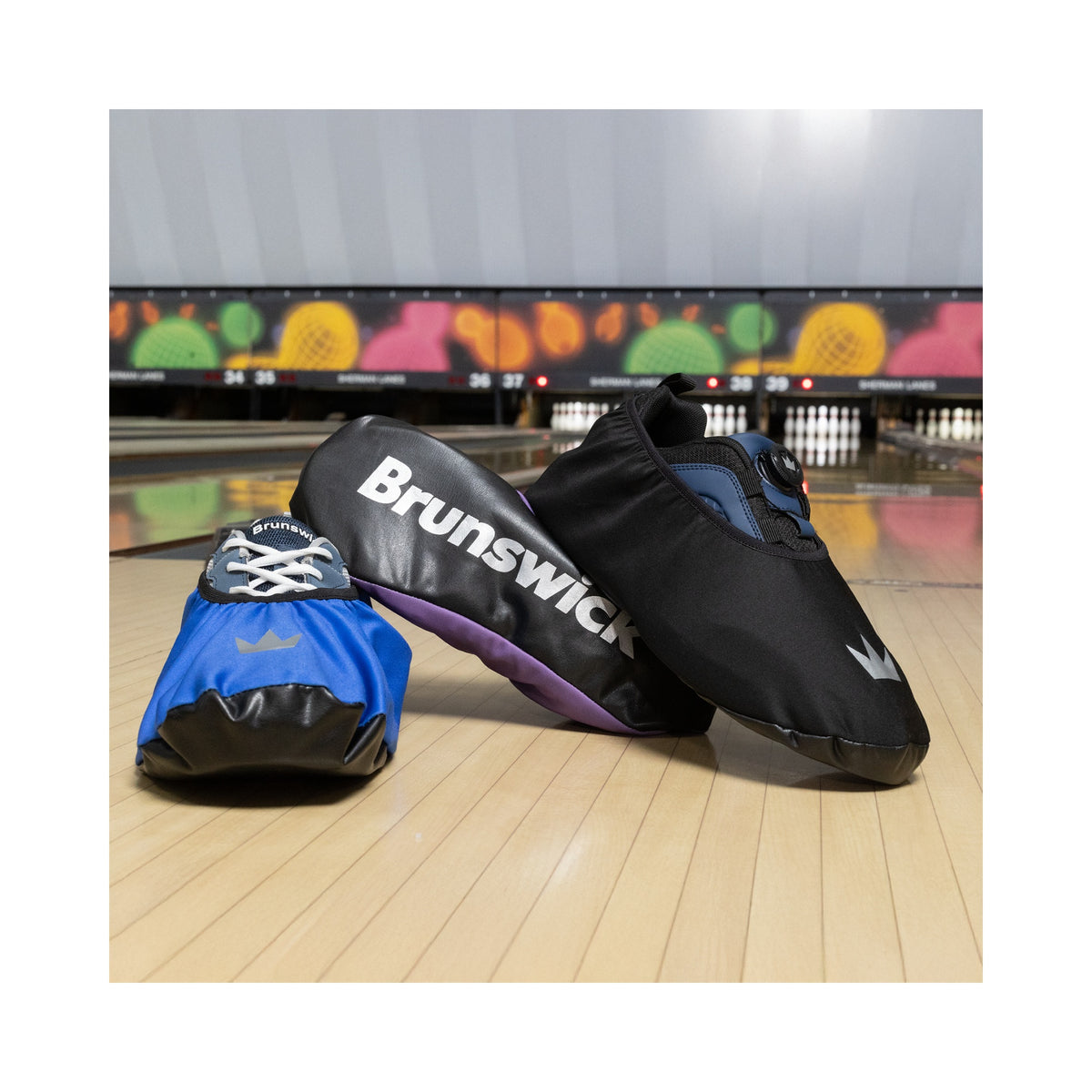 Brunswick Shoe Shield - Black - Brunswick Shoe Covers Action 3 1600x1600