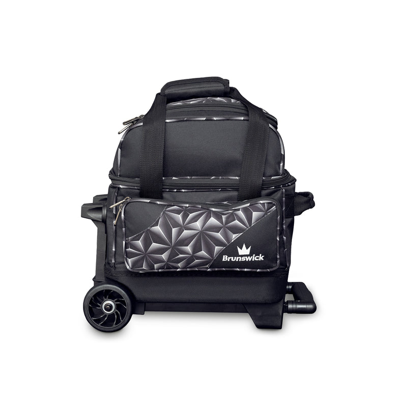 Brunswick Zone Single Roller Bowling Bag - Black Prism - Brunswick Zone Single Roller Prism Grey Side View 1600x1600